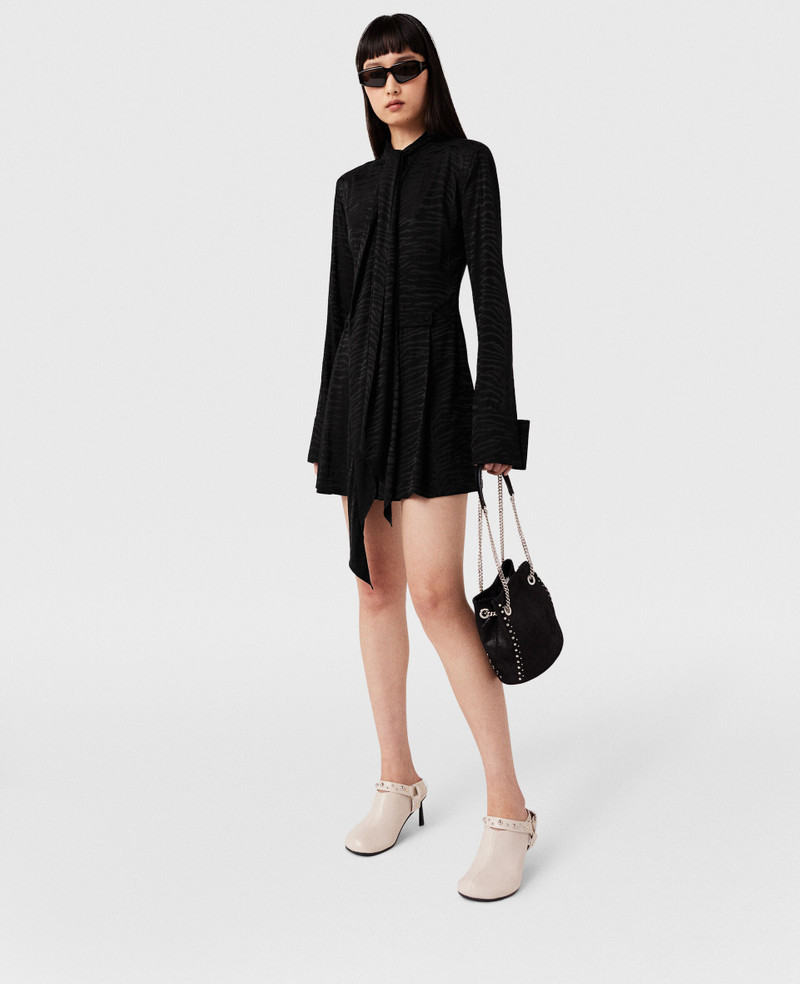 Tiger Print Tie-Neck Midi Dress 5