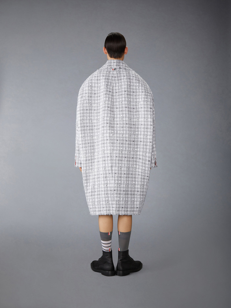 GINGHAM RIBBON TWEED COCOON COAT 4