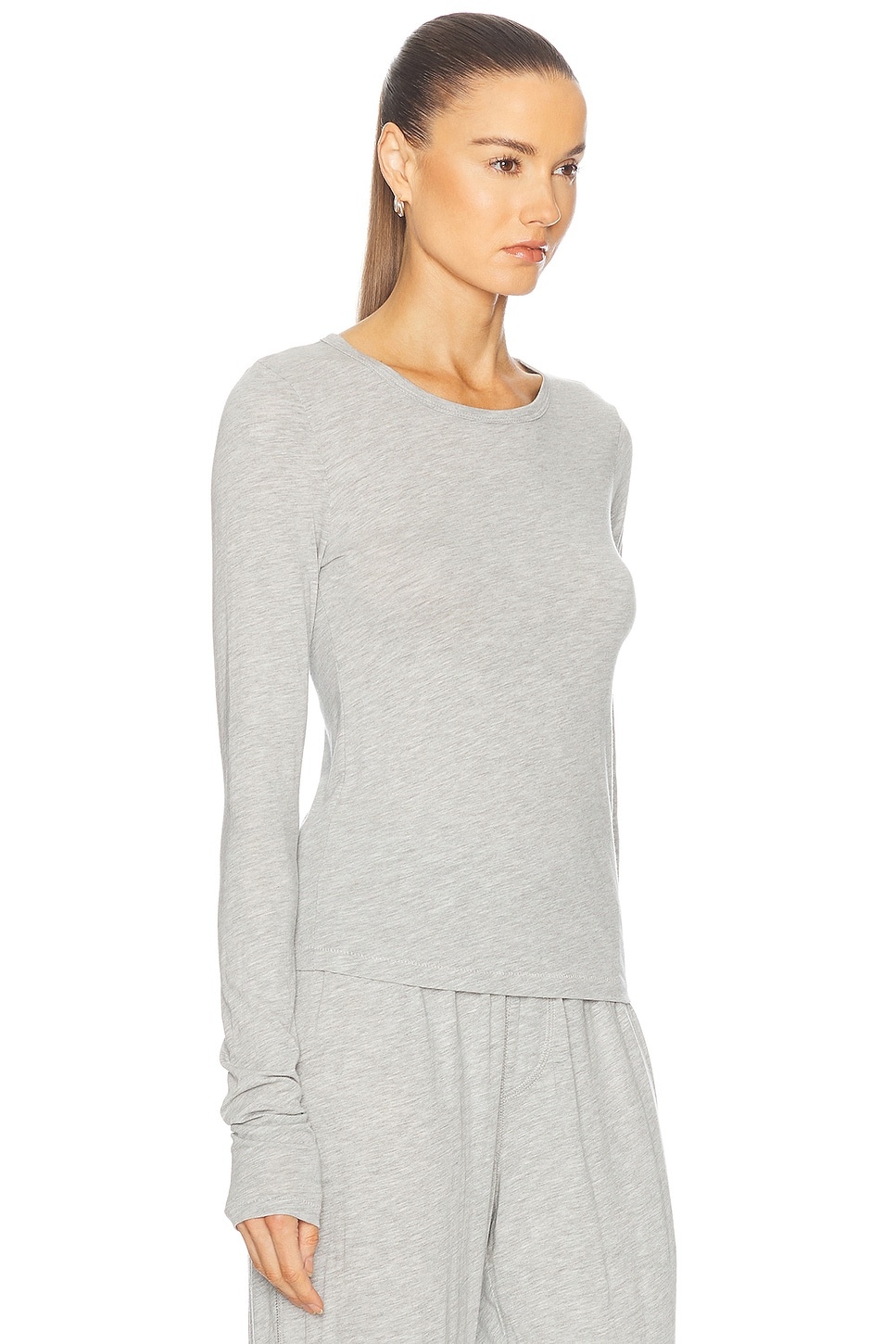 Fitted Crewneck Long Sleeve T-Shirt - 2