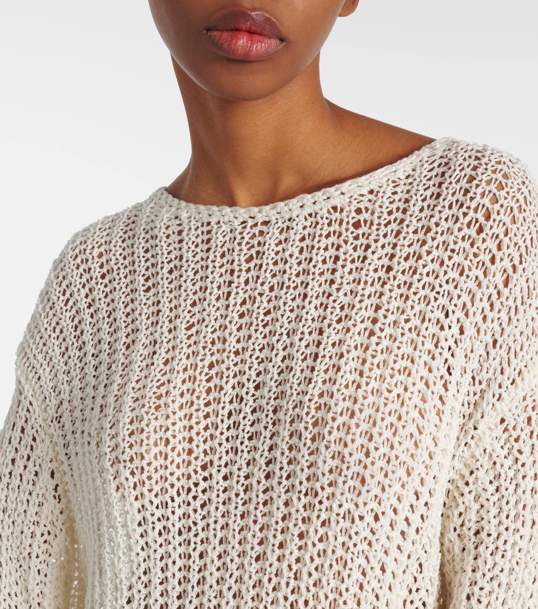Elowen open-knit cotton-blend sweater - 4