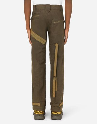 Dolce & Gabbana Cotton cargo pants with laces outlook