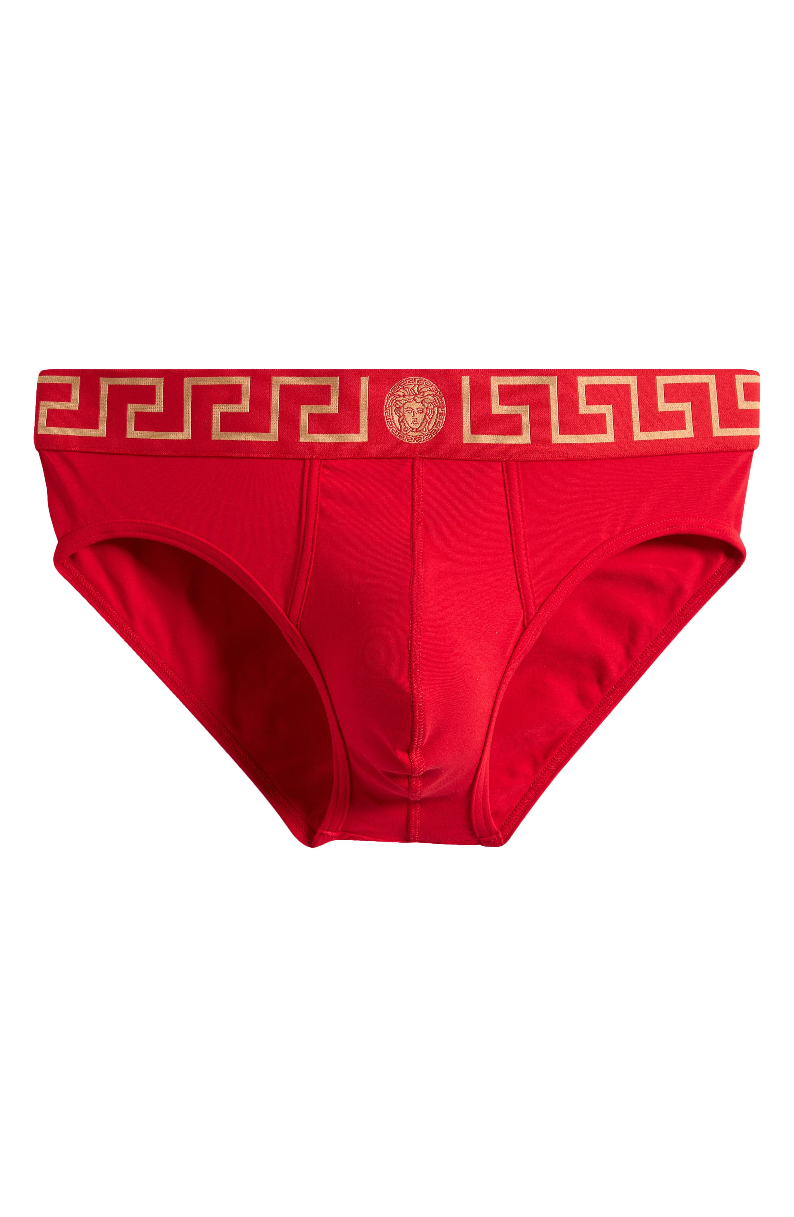 Versace Grecca Band Briefs in Red Gold at Nordstrom - 1