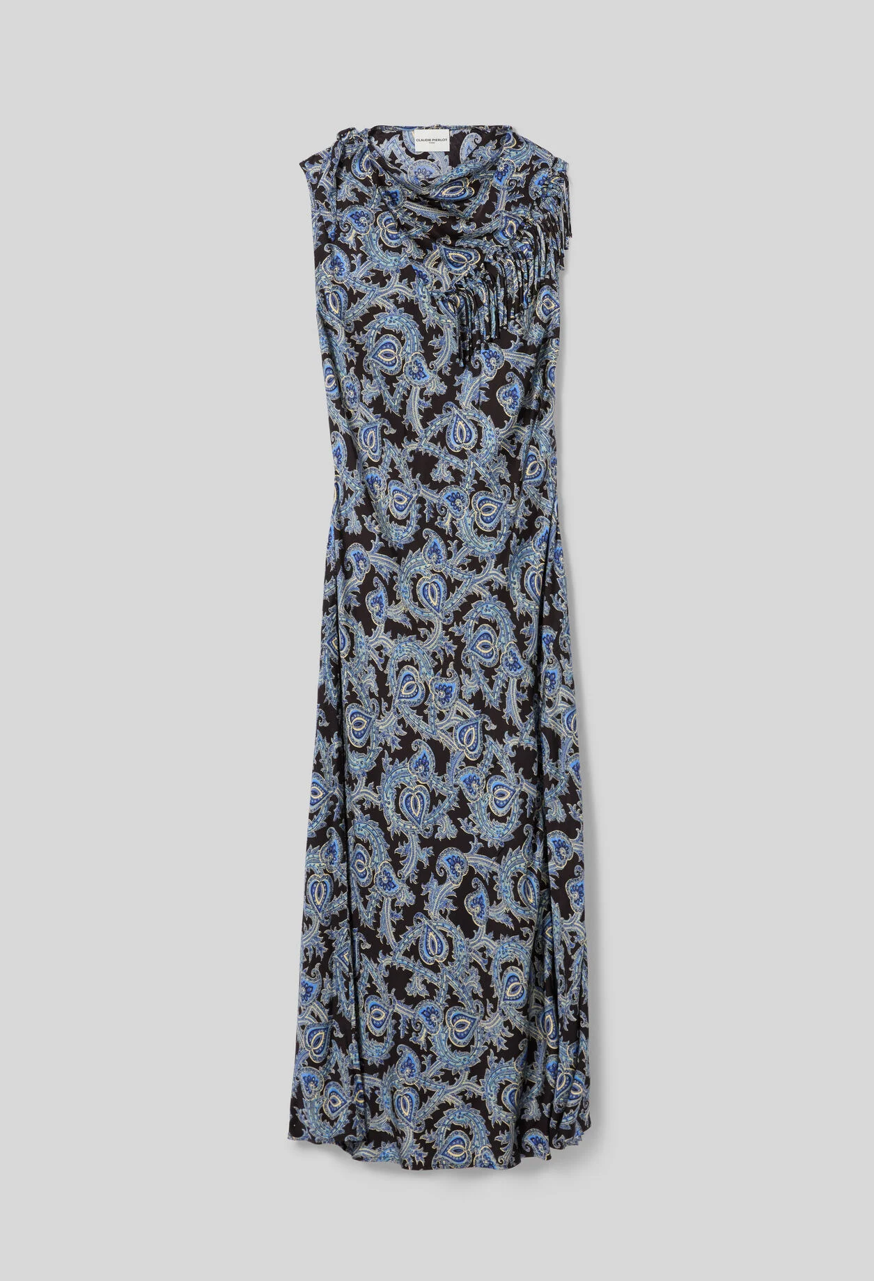 FLOWY PRINTED SATIN DRESS - 1