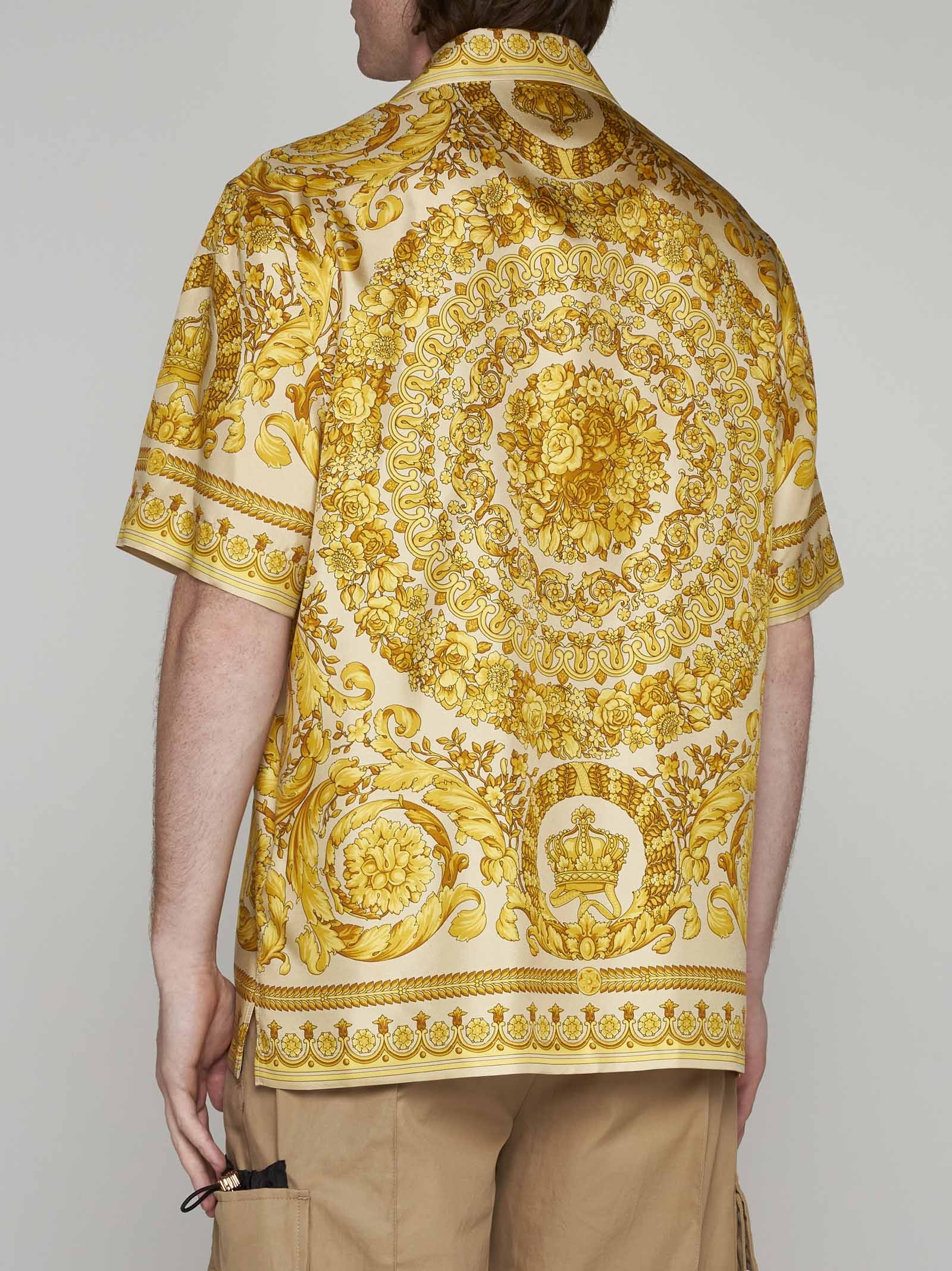 Barocco print silk shirt - 4