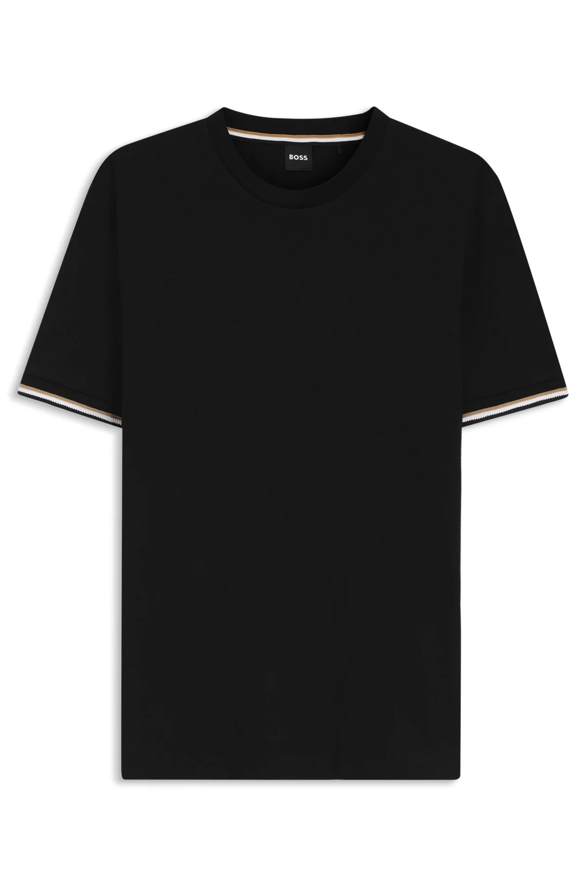 COTTON-JERSEY T-SHIRT WITH SIGNATURE-STRIPE CUFFS - 1
