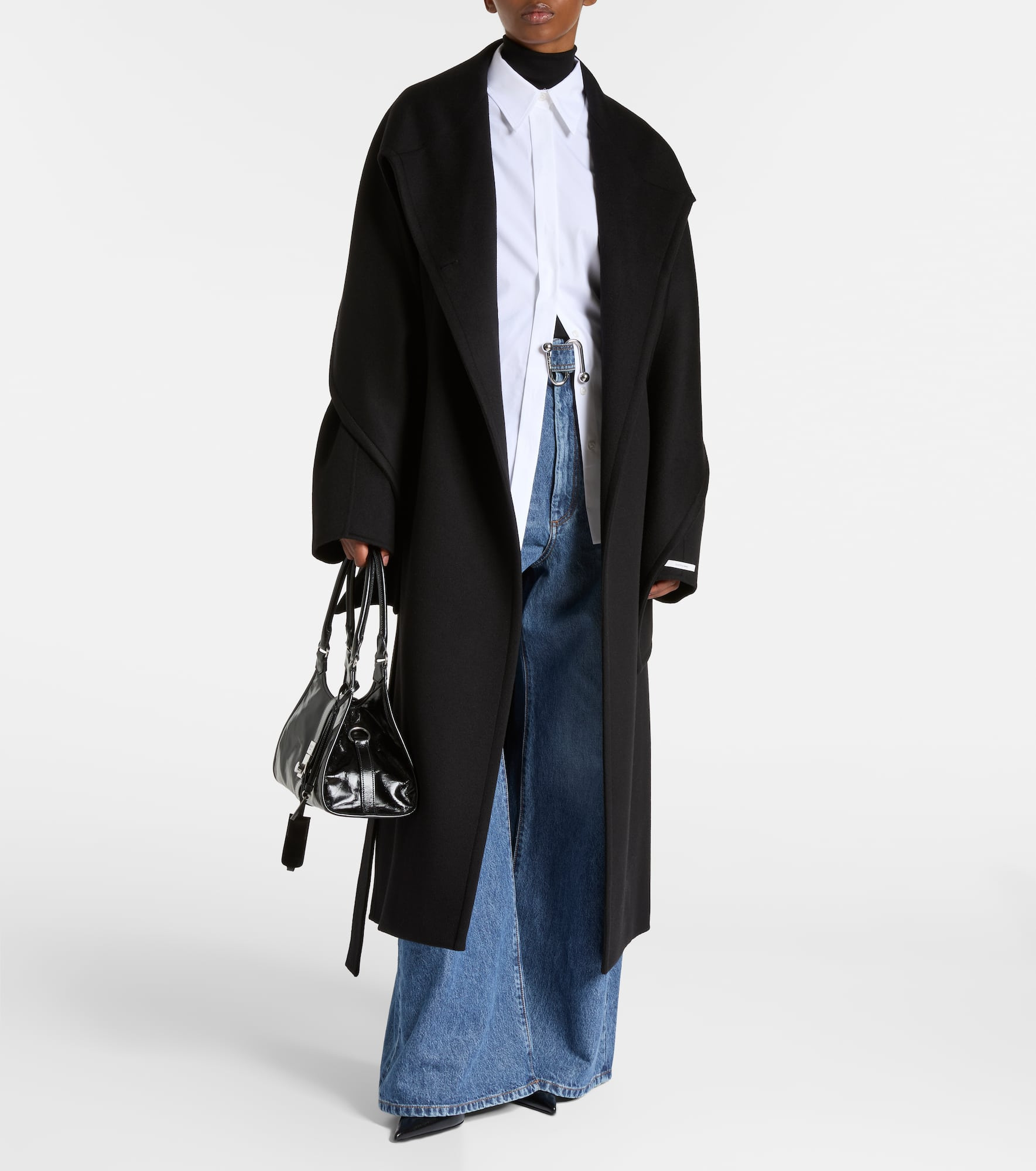 Baldo scarf-detail virgin wool coat - 2