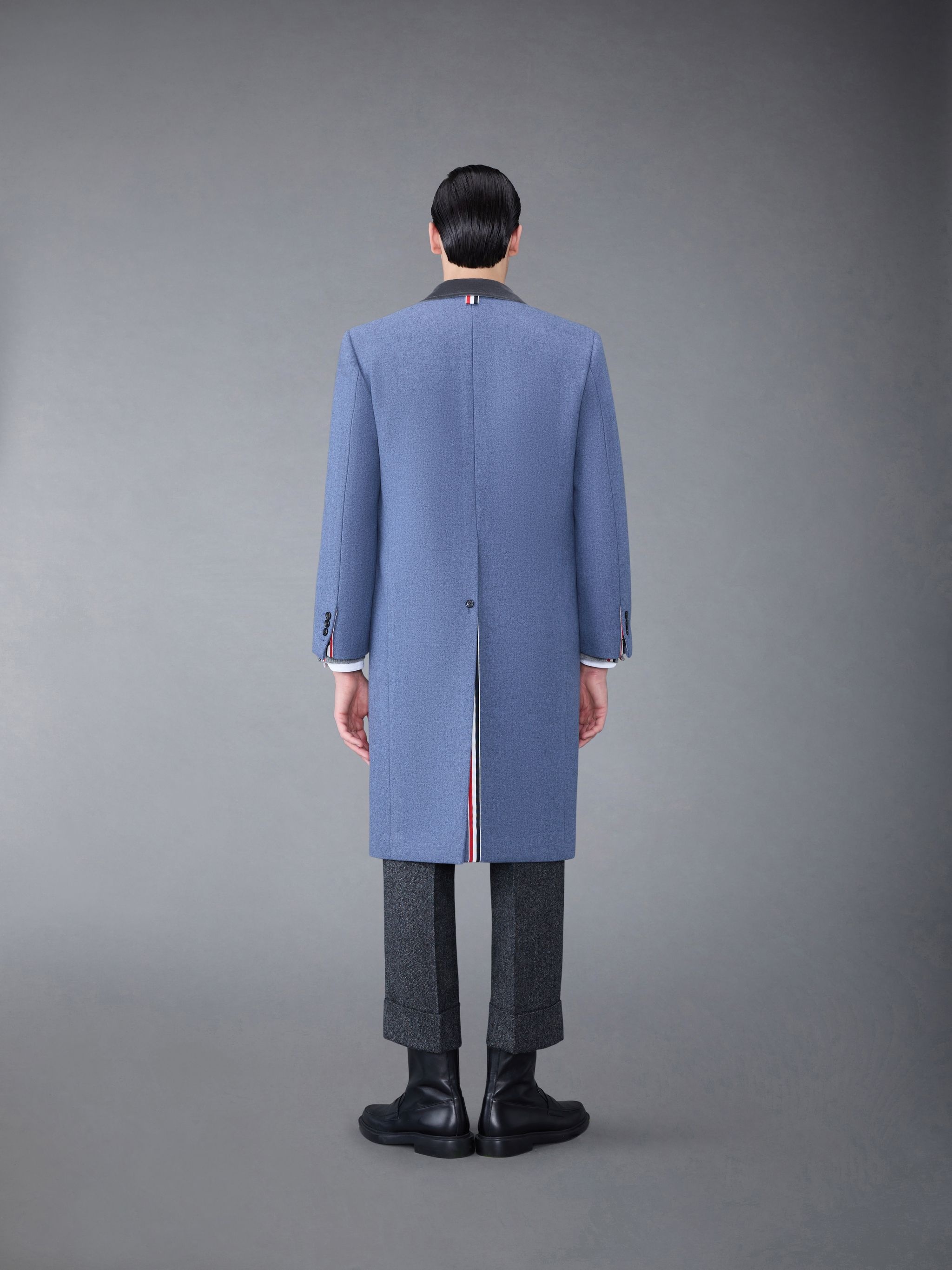 Double Face Melton Single Breasted Overcoat - 2