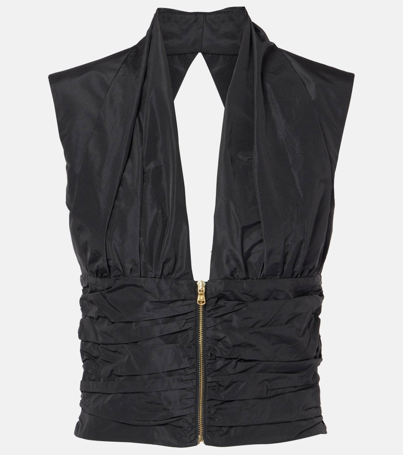 Ruched taffeta top - 1