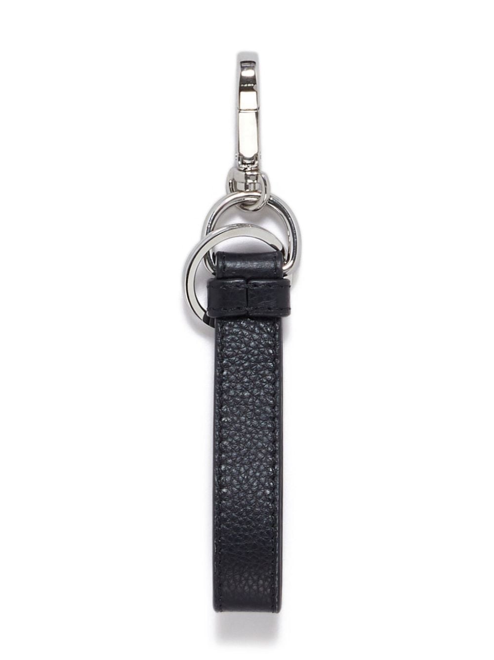 logo-embroidered leather keyring - 2