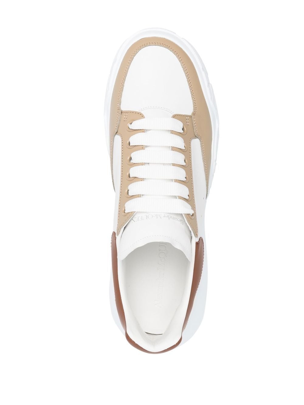 leather contrast-pannel sneakers - 4