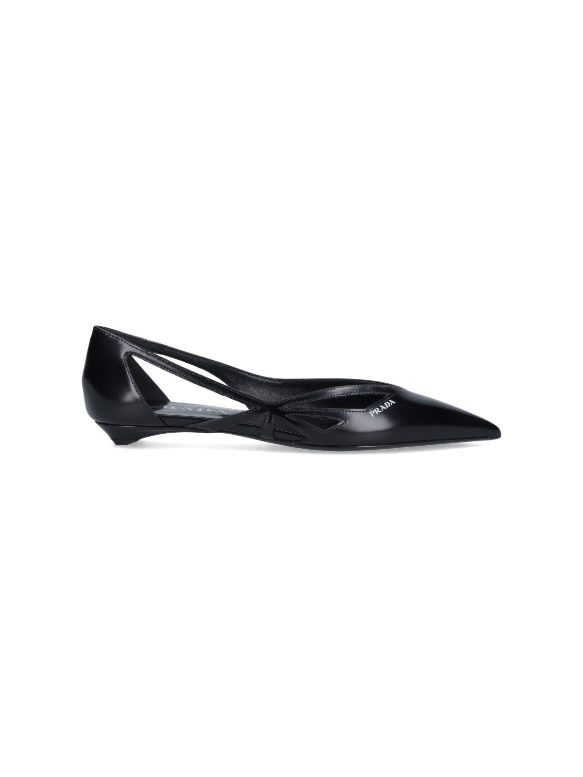 PRADA brushed leather cut-out ballerinas - 1
