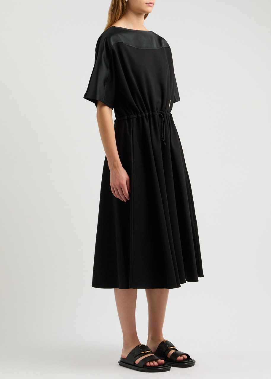 Satin and cotton midi dress - 2