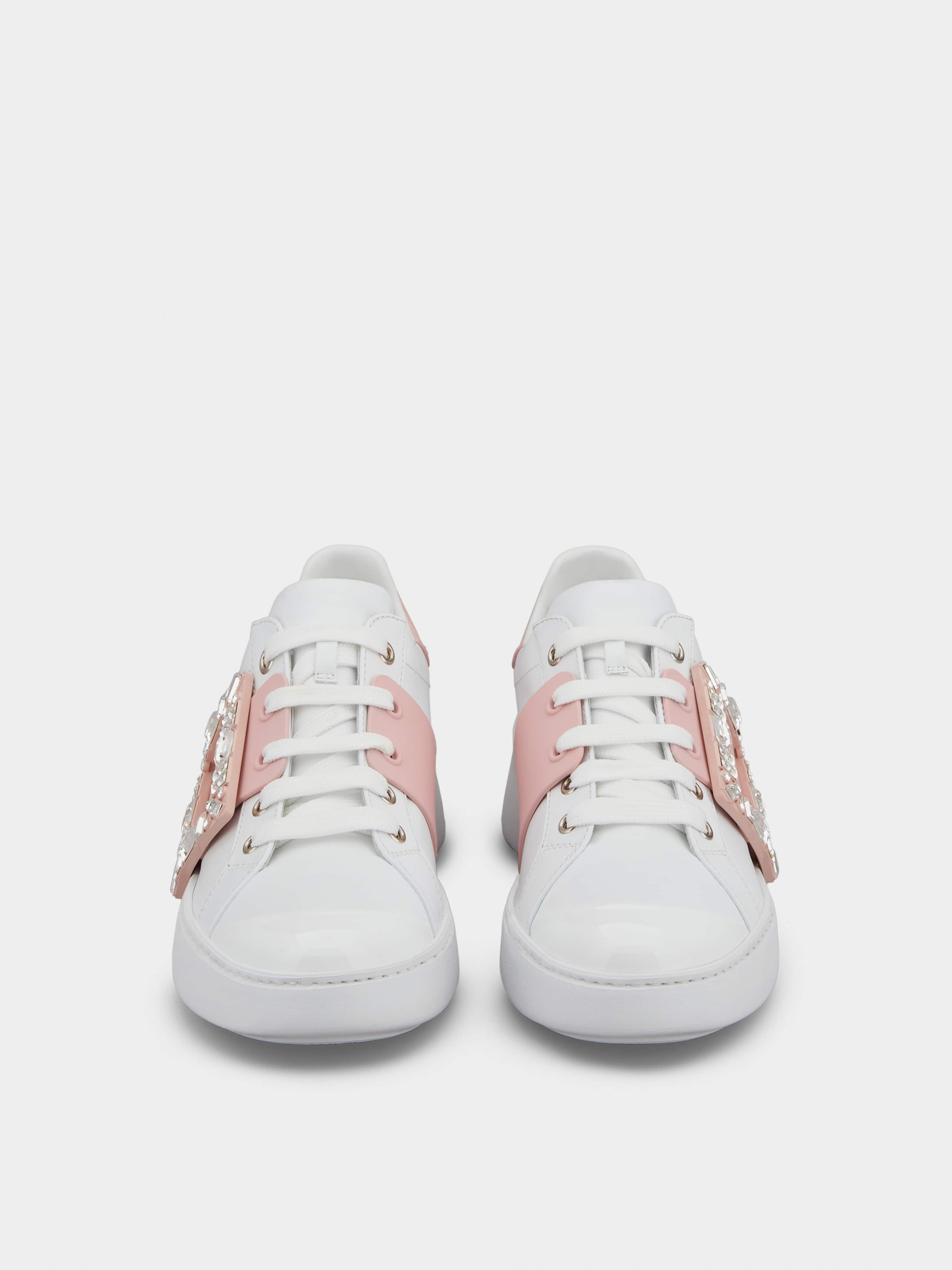 Viv' Skate Strass Buckle Sneakers in Soft Leather - 7
