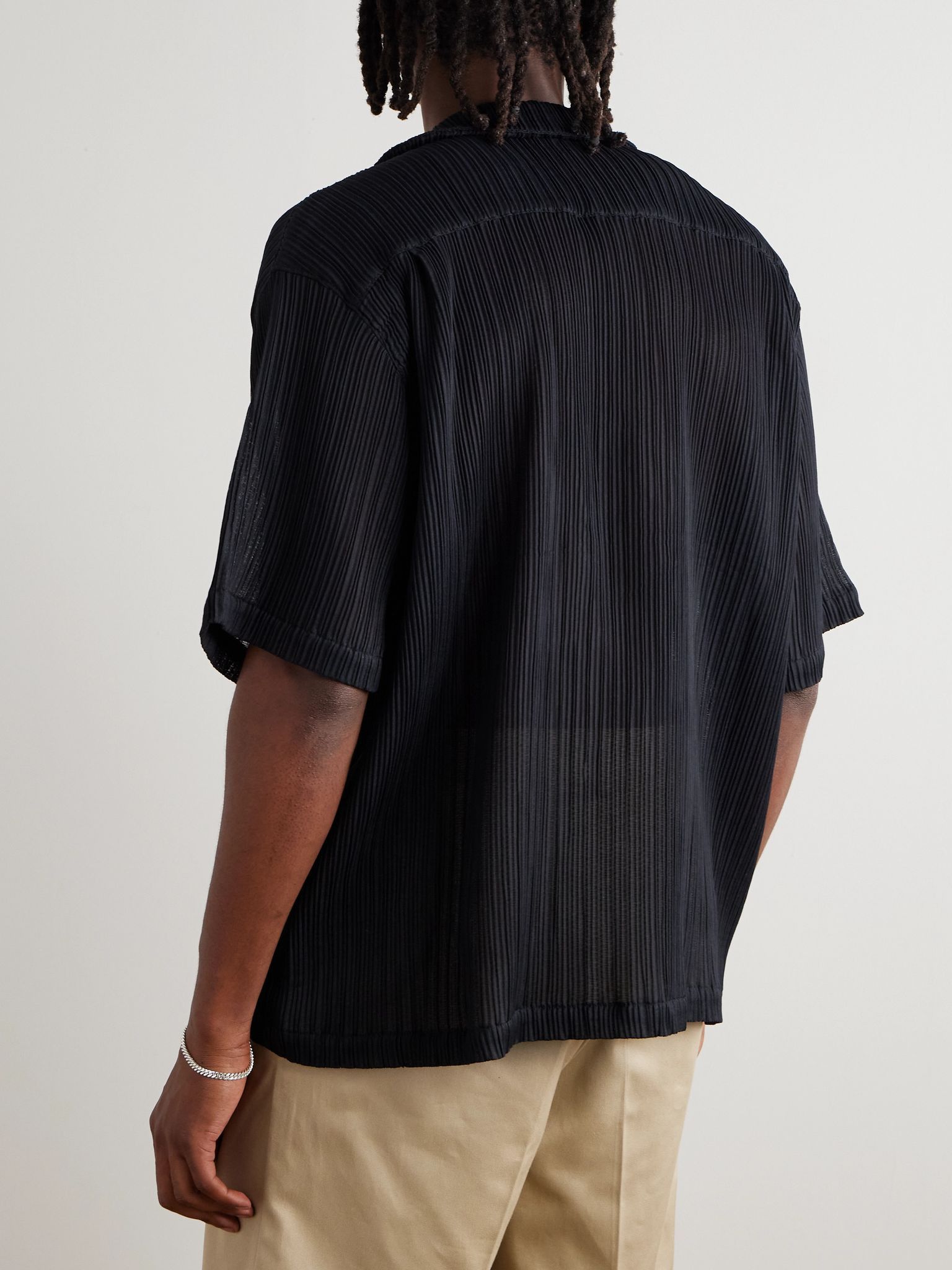Playground Camp-Collar Cotton-Crepon Shirt Black - 4