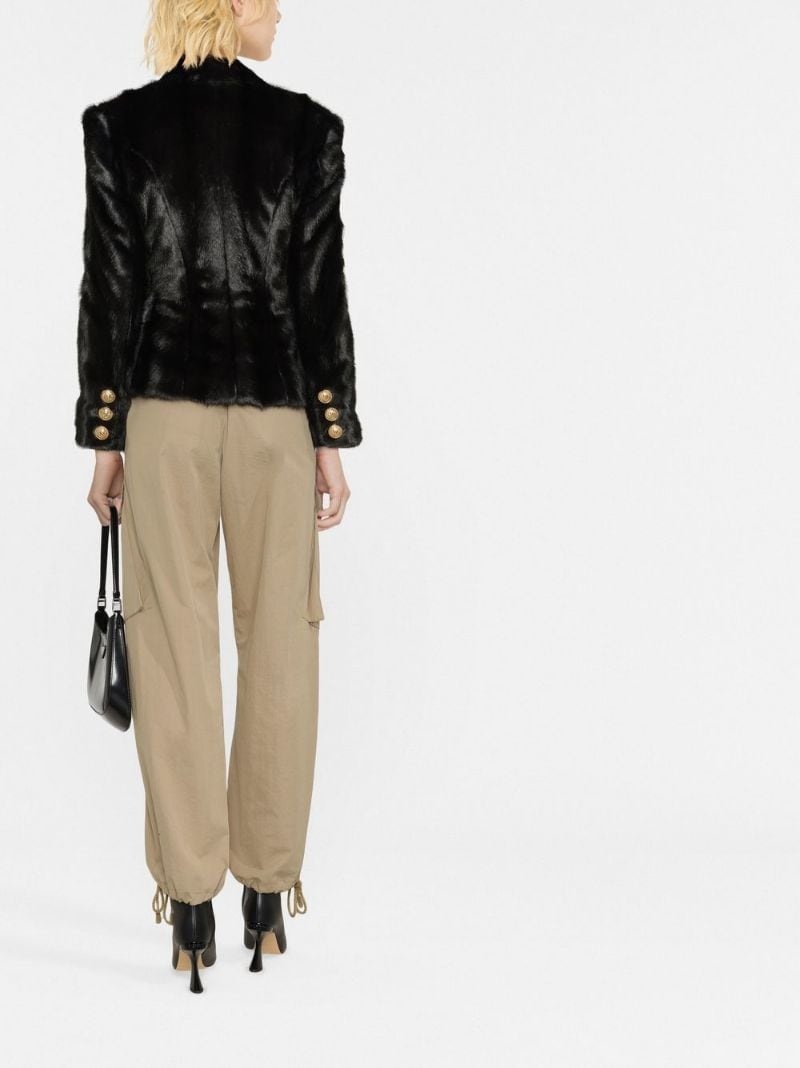 faux-fur double breasted jacket - 4
