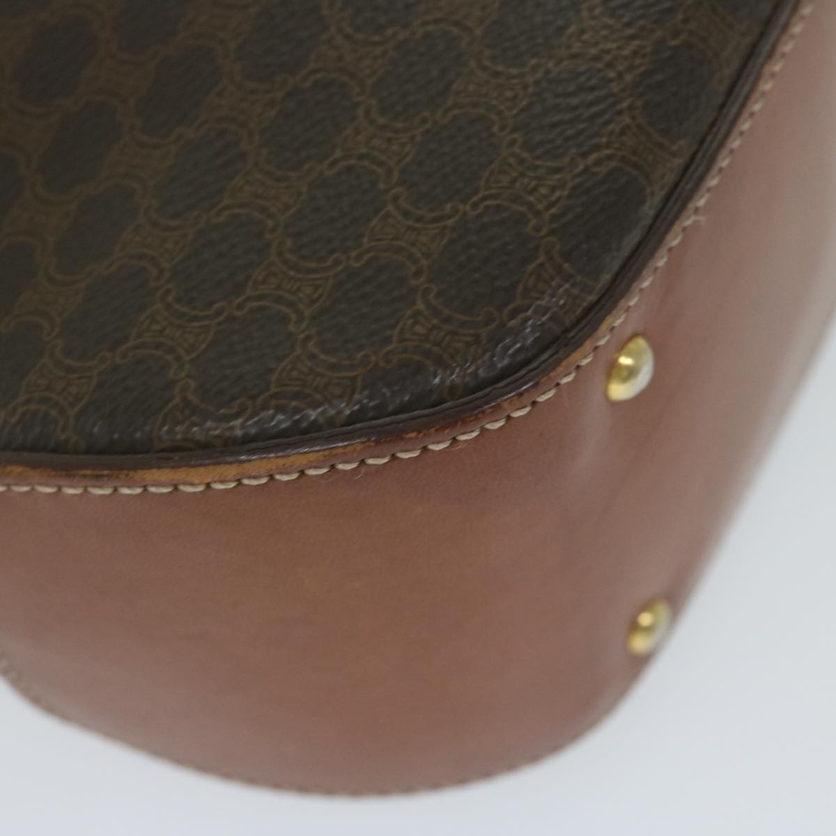 CELINE Macadam Canvas Hand Bag Pvc Leather Brown - 16