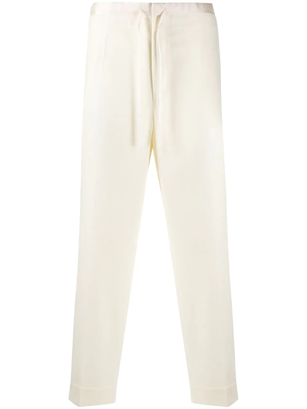 drawstring straight-leg trousers - 1