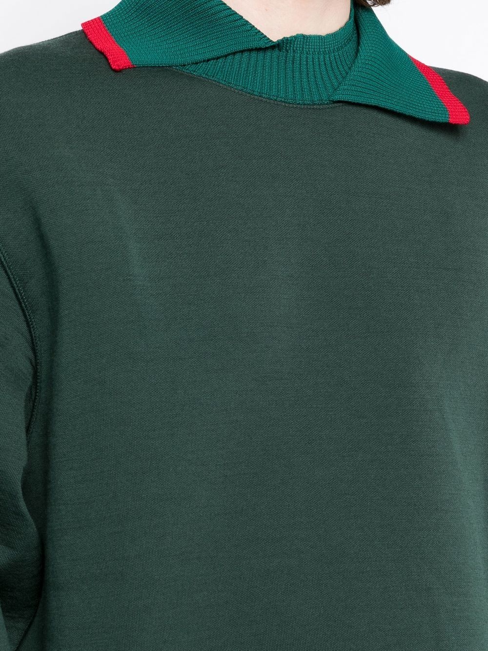 contrasting-collar detail sweatshirt - 5