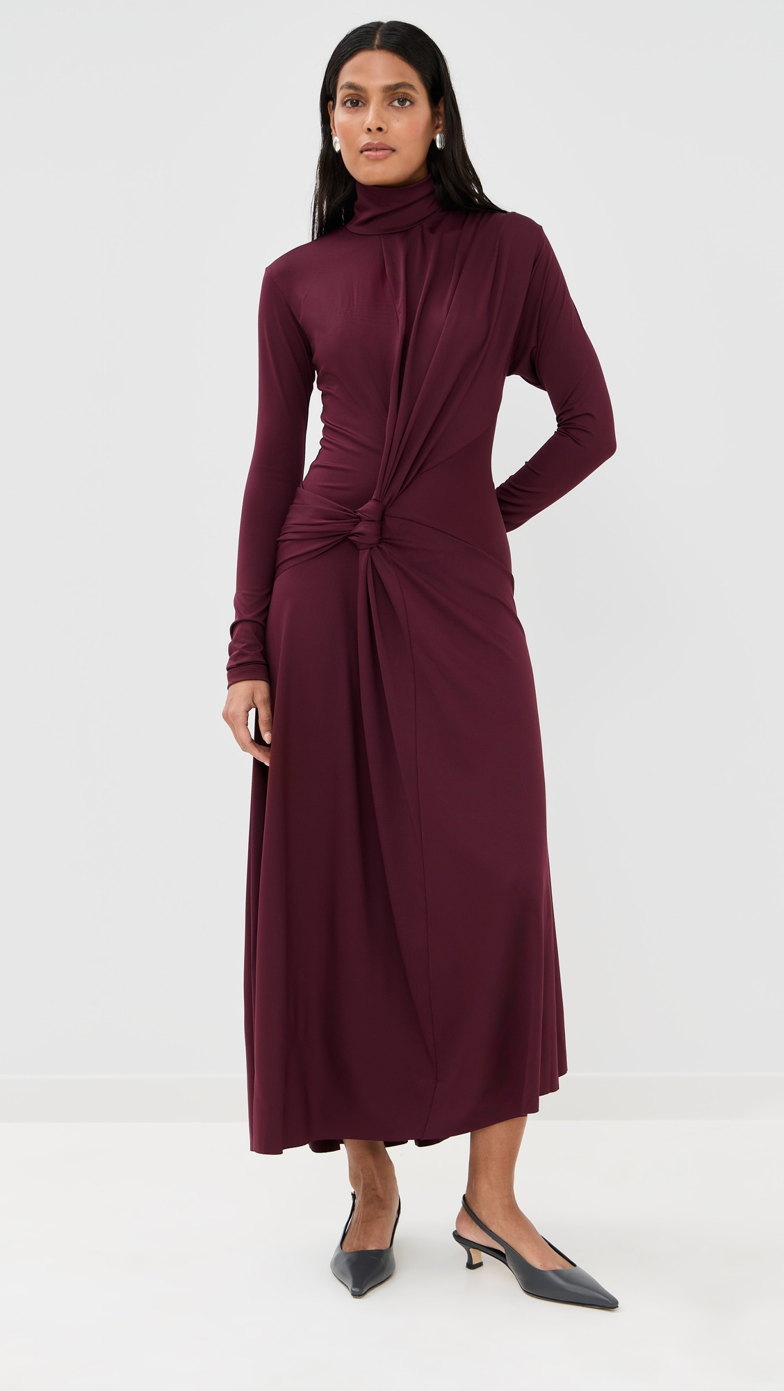 Twist Detail High Neck Dress - 6