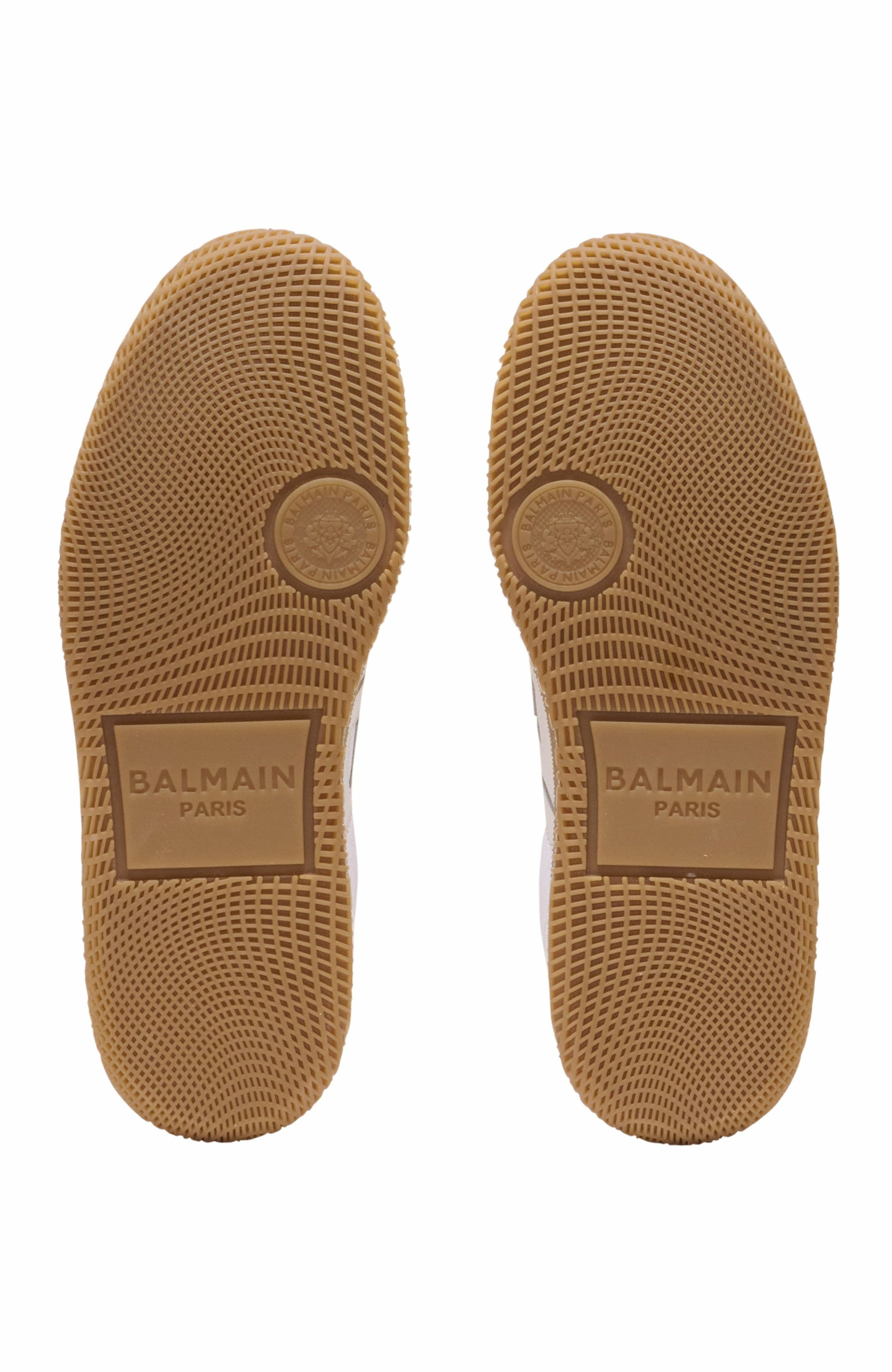 Leather and canvas Balmain Swan trainers in White at Nordstrom - 6