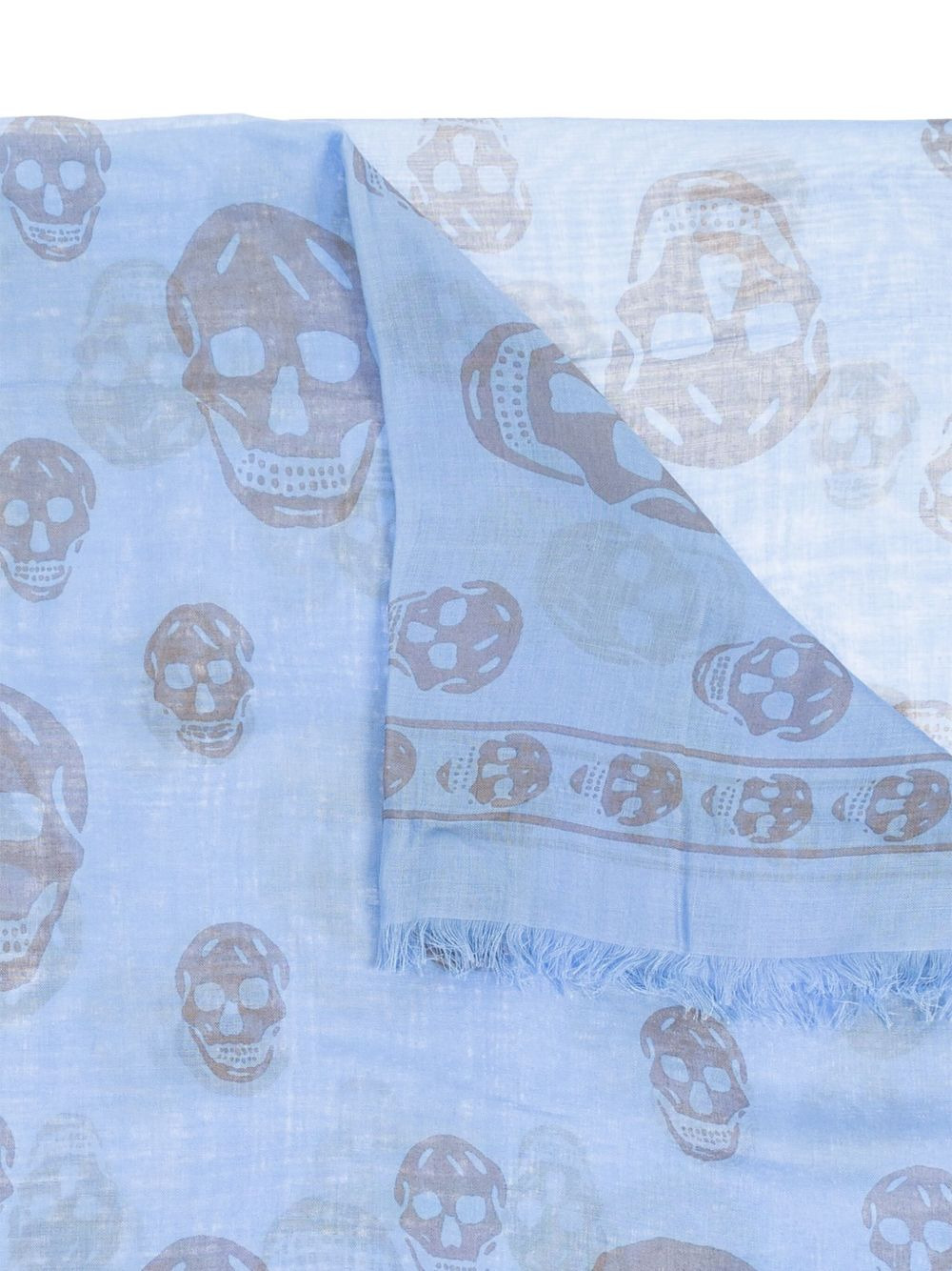 SKULL-PRINT FRINGED SCARF - 2