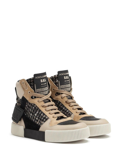 Dolce & Gabbana Miami houndstooth high-top sneakers outlook