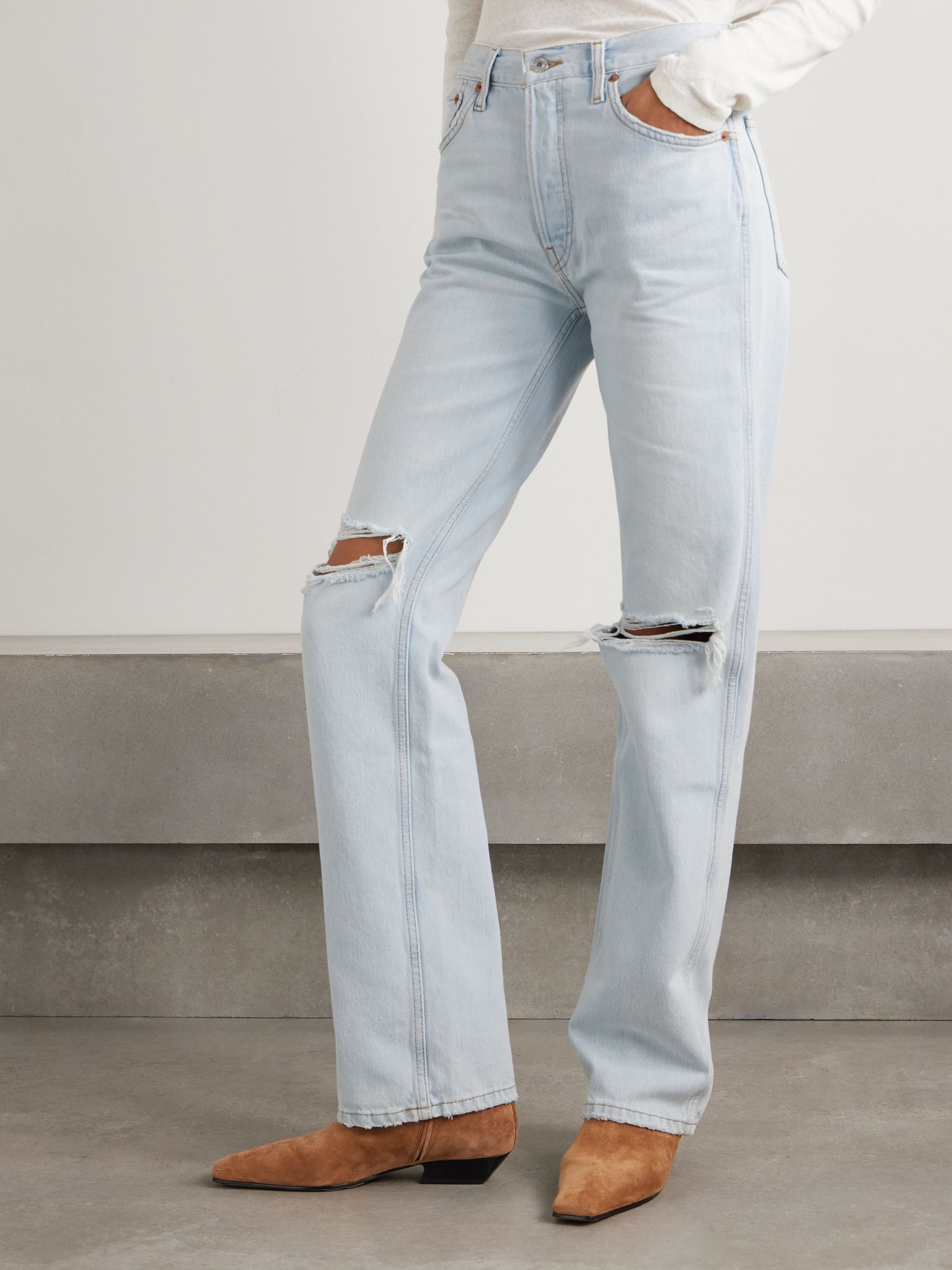 90s Loose high-rise straight-leg jeans Light denim - 3