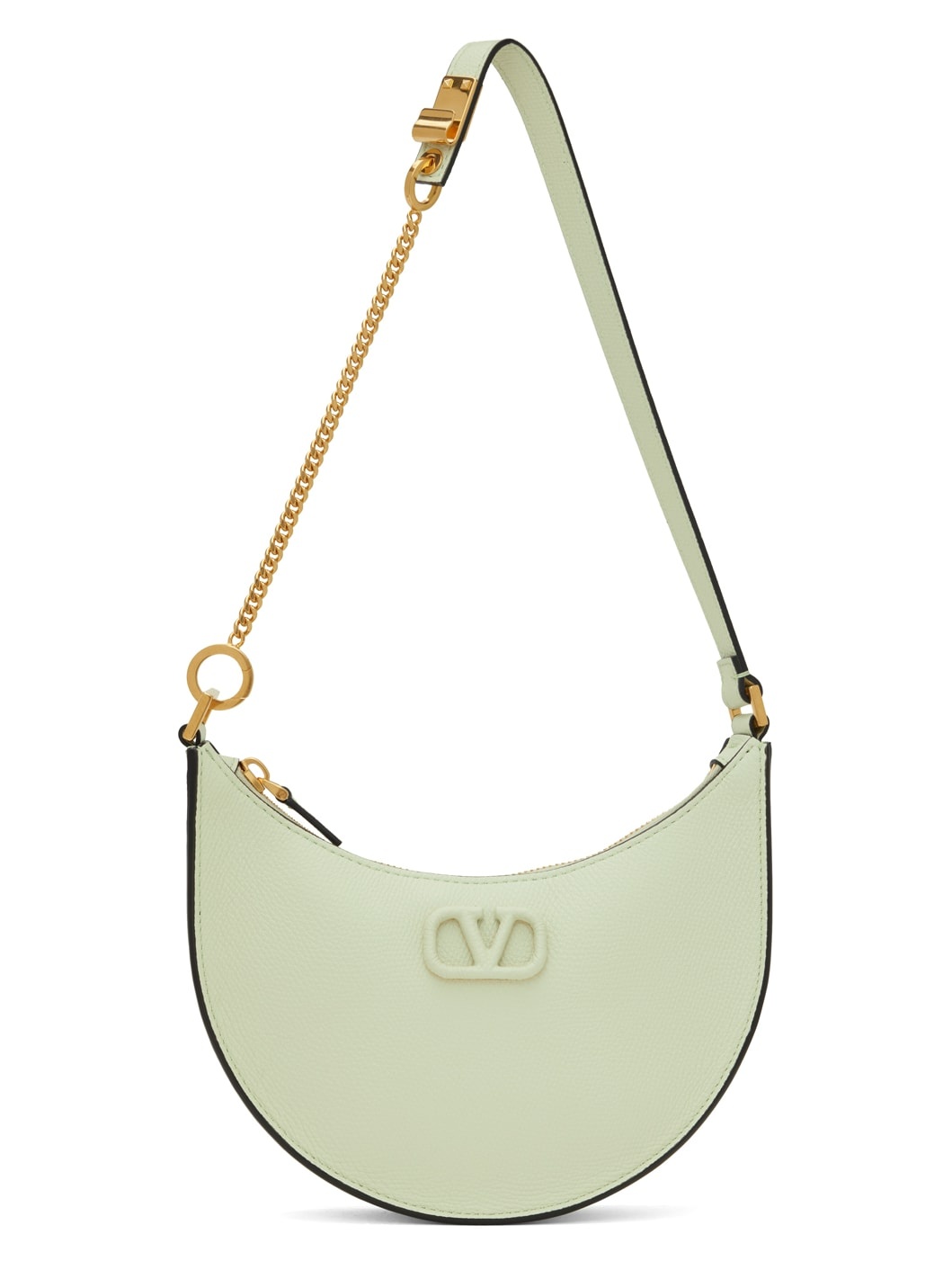 Green Mini Vlogo Signature Grainy Calfskin Bag - 1