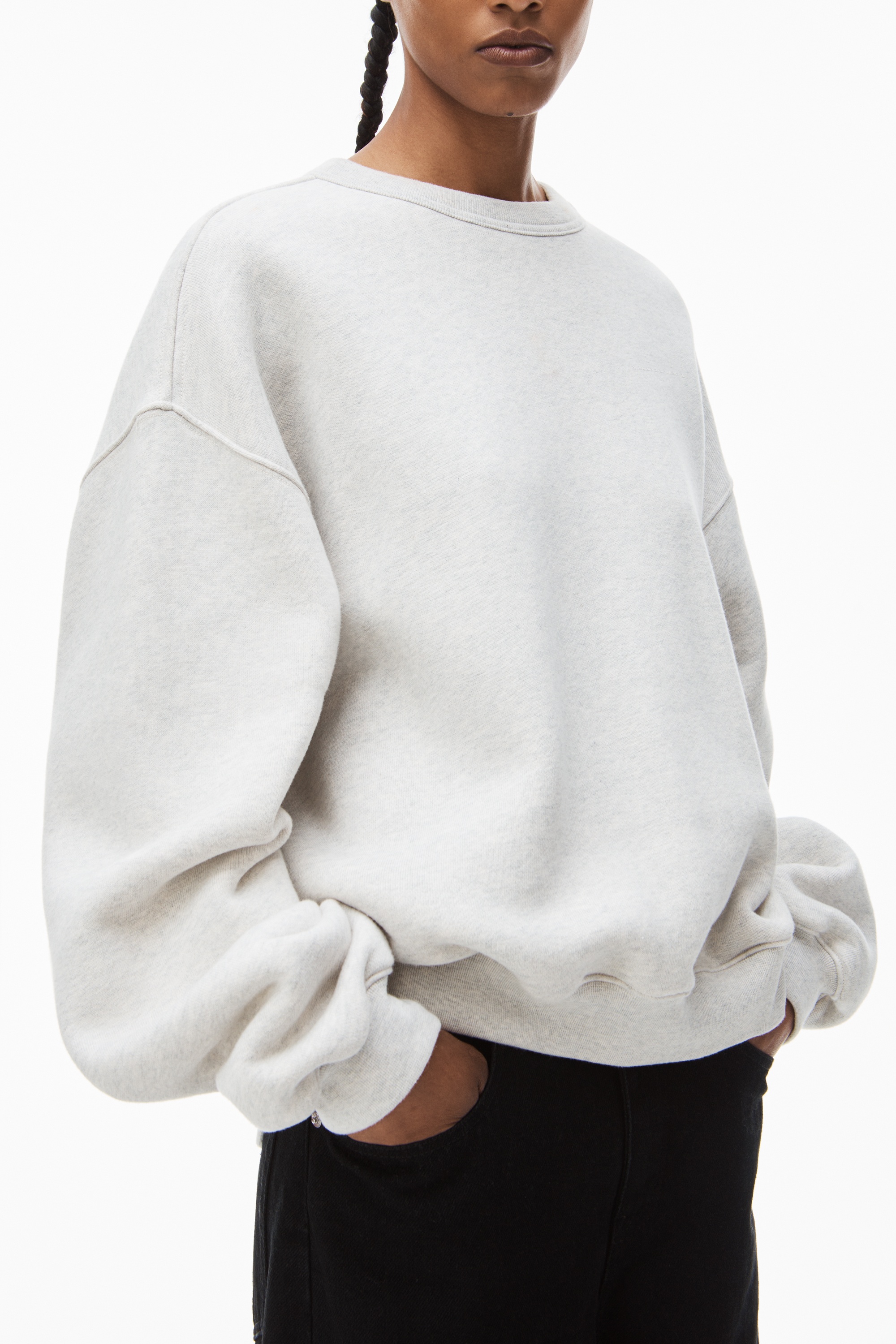 CREWNECK PULLOVER IN DENSE FLEECE - 3