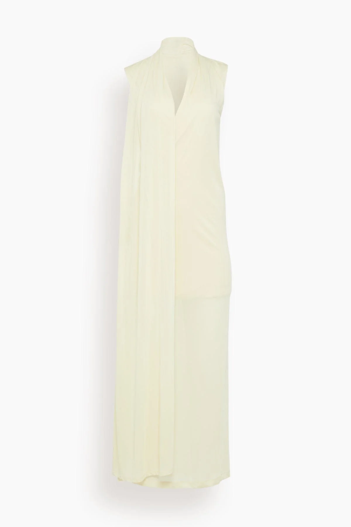 Overlapped Scarf Dress in Ecru - 1