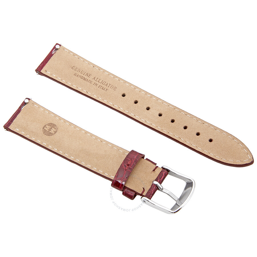 Michele - Michele 18mm Garnet Alligator Watch Strap MS18AA010611 - 2