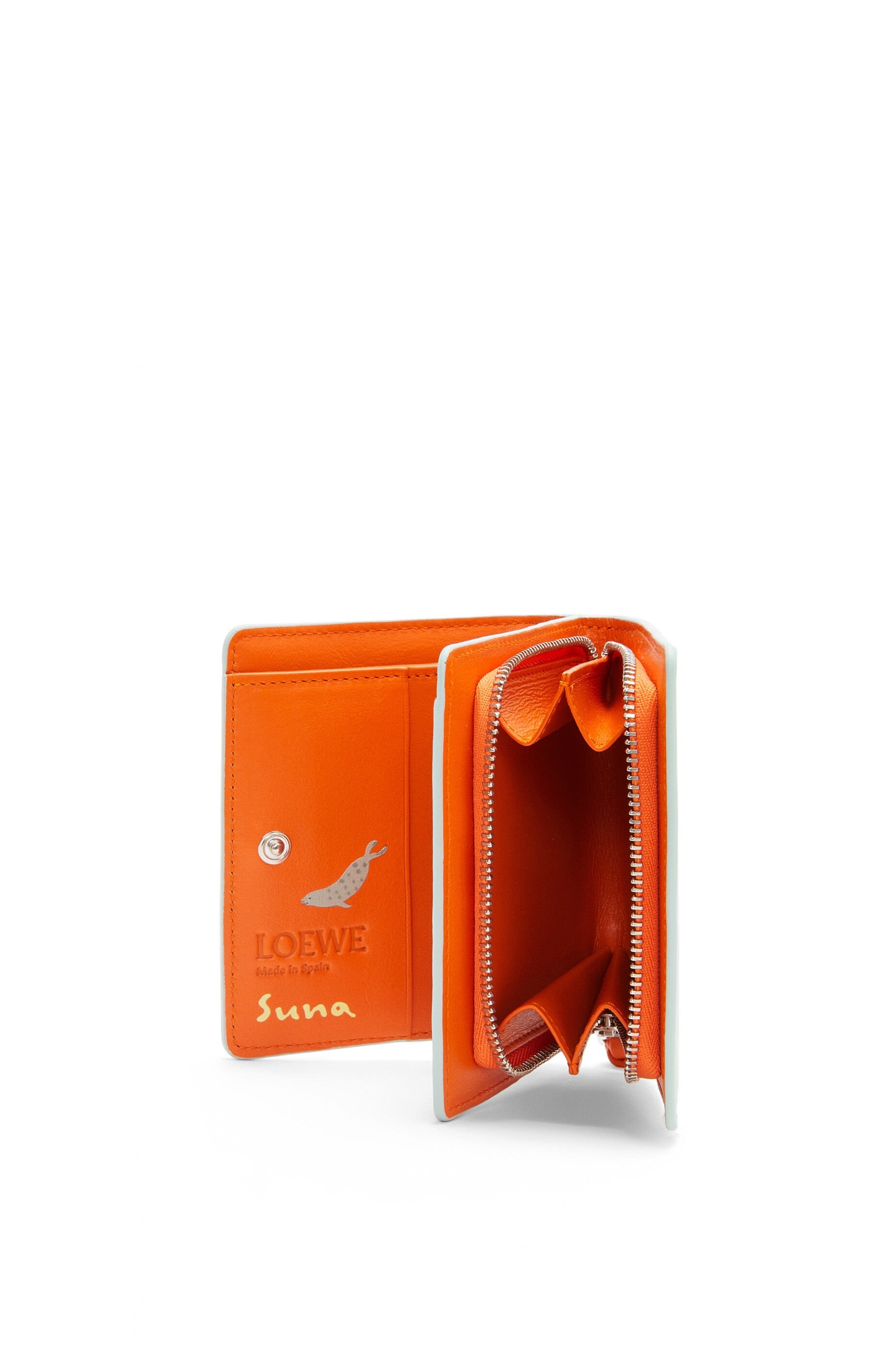 Penguin compact zip wallet in satin calfskin - 3