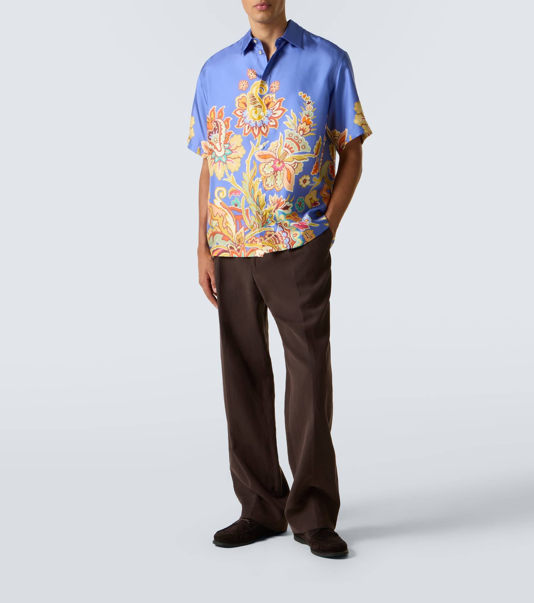 Floral silk bowling shirt - 2