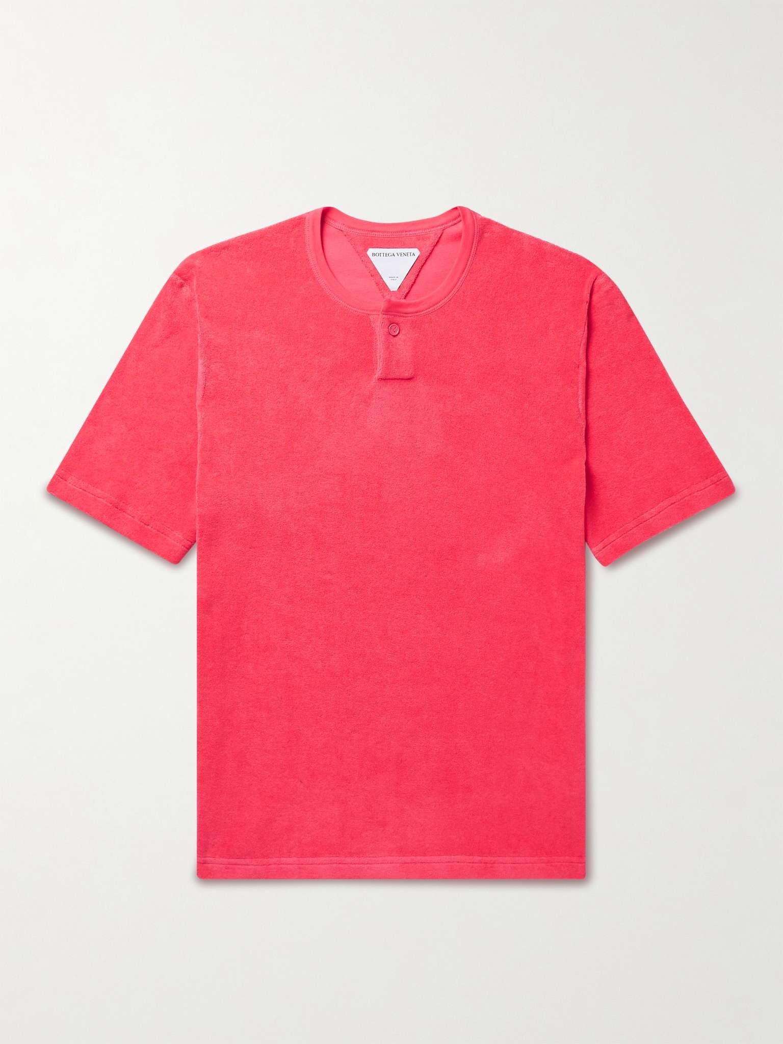 Cotton-Blend Terry Henley T-Shirt - 1