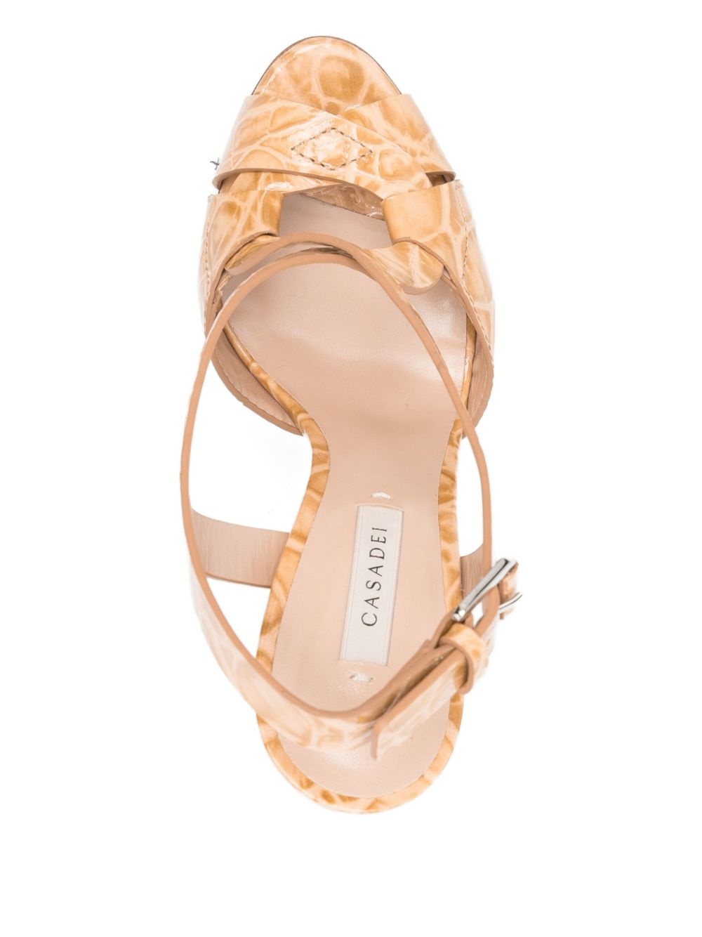 140mm Flora Jurassic crocodile-effect platform sandals - 4