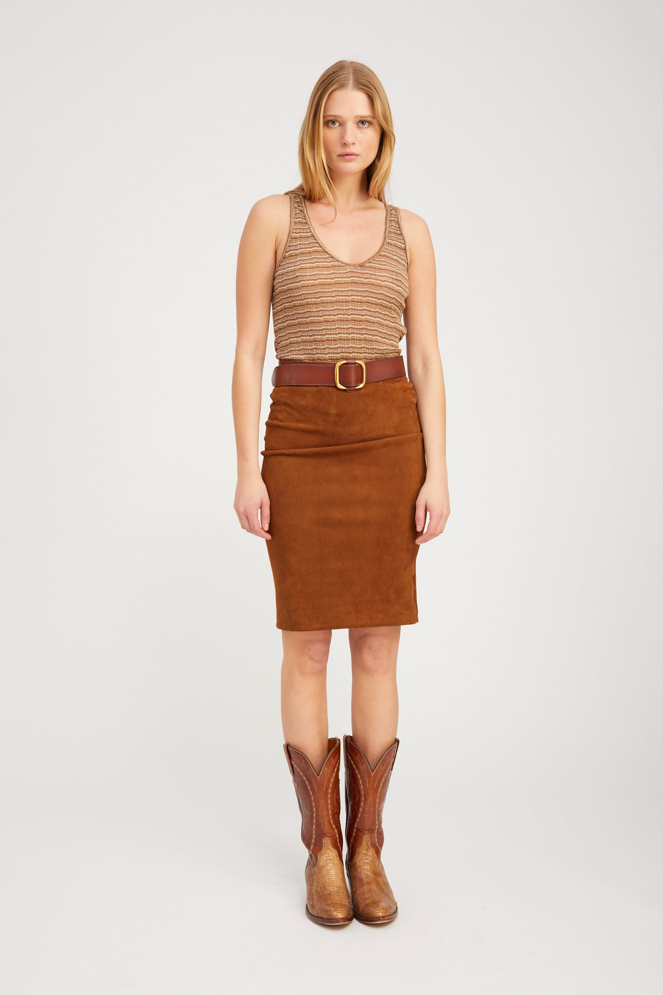 VINTAGE BROWN POINTELLE TANK - 3