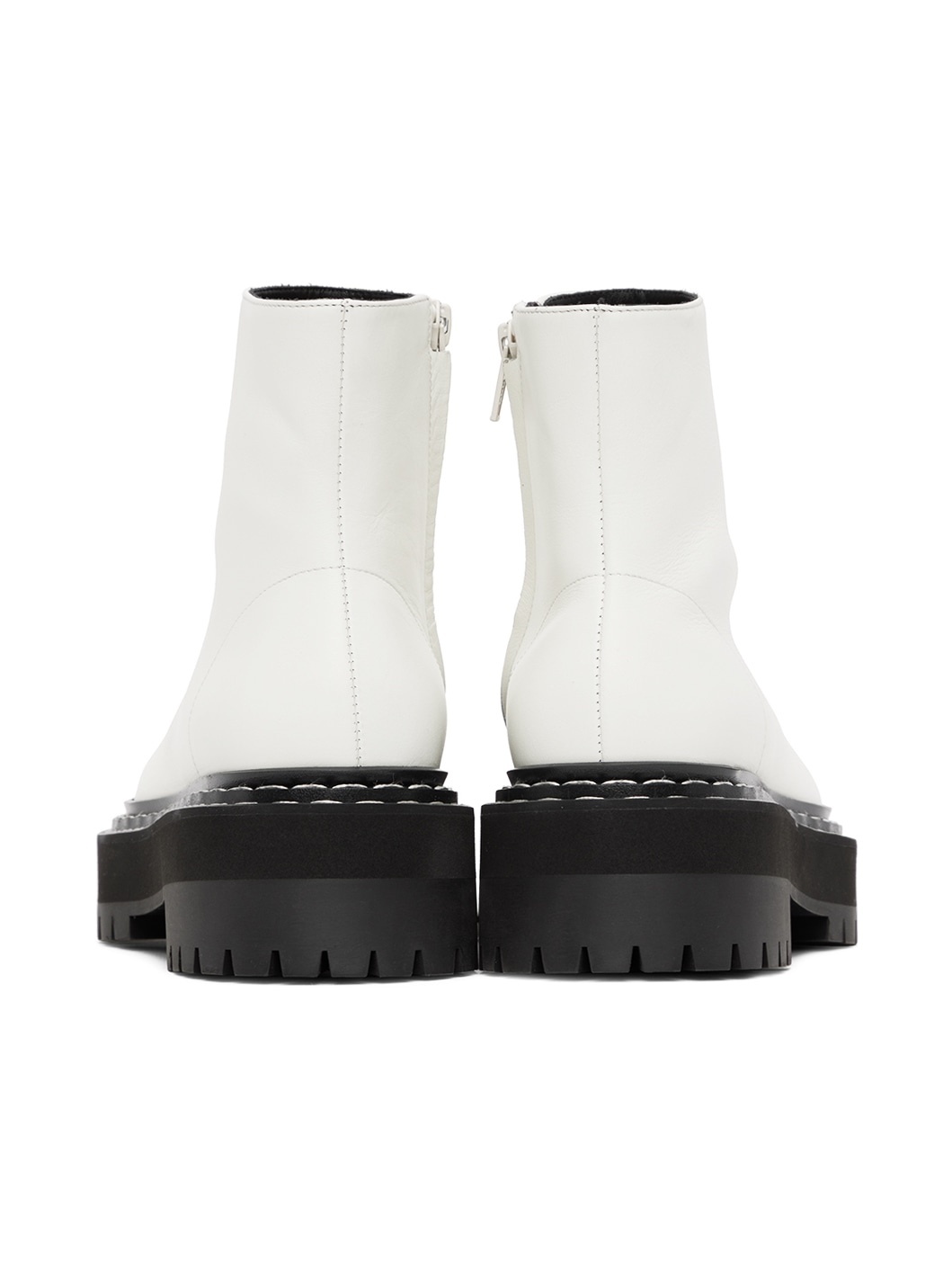 White Lug Sole Platform Boots - 2