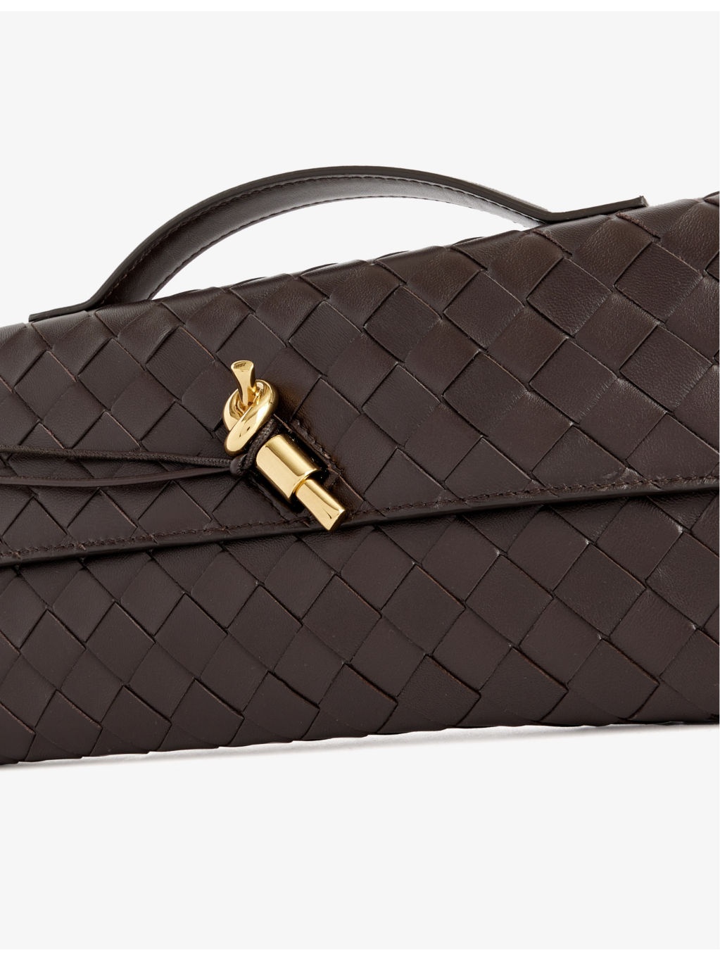 Andiamo Long intrecciato-weave leather clutch - 5