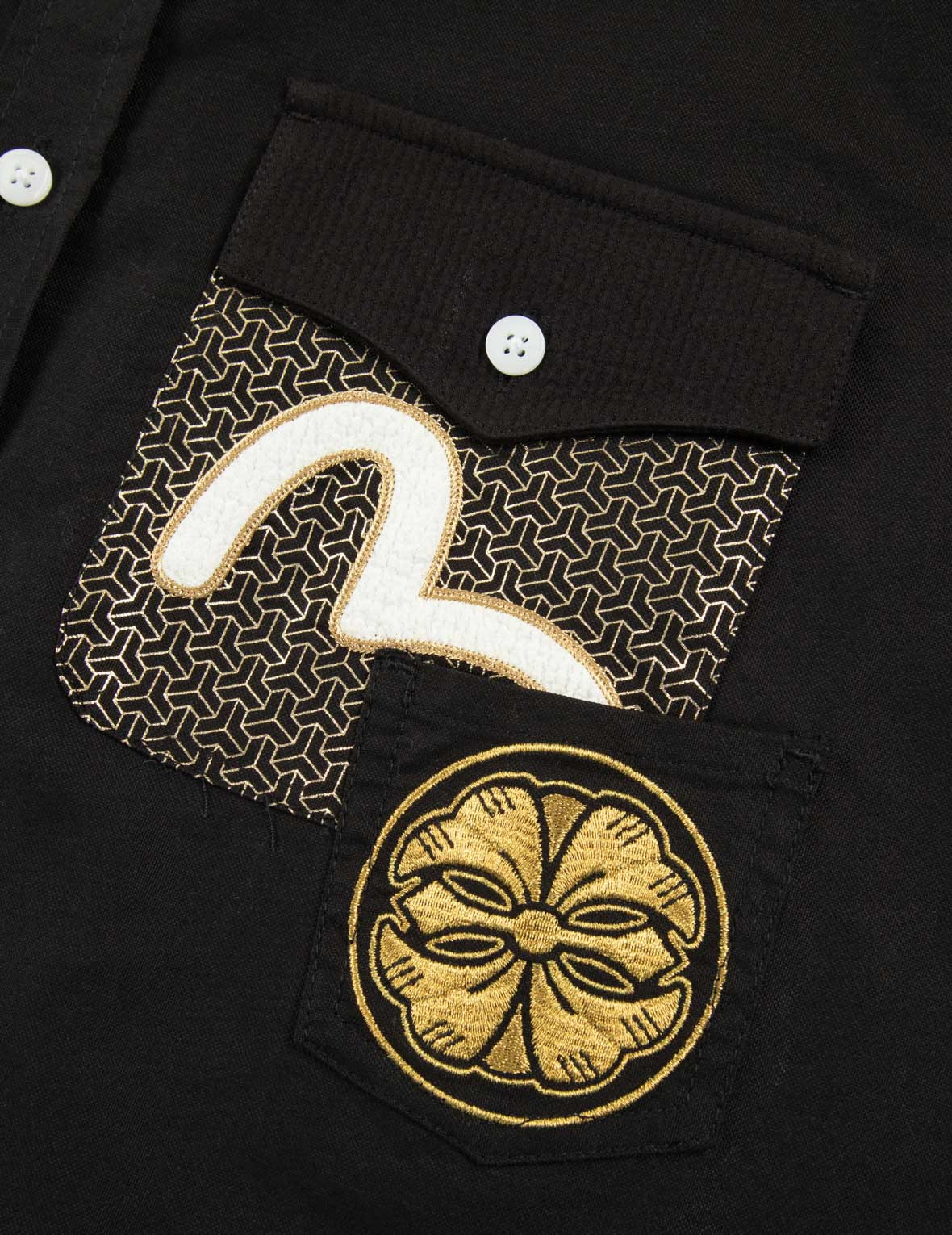 MULTI-POCKET AND LOGO PATCH EMBROIDERED RELAX FIT SHIRT - 10
