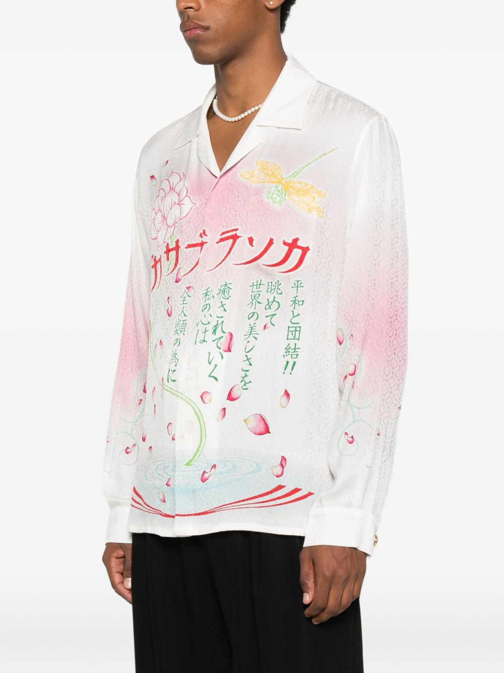 lotus-print shirt - 3