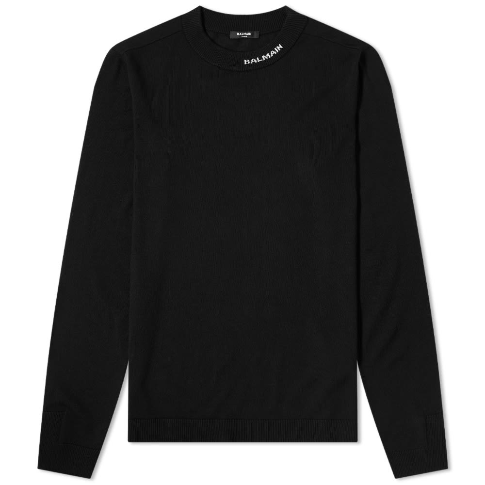 Balmain Logo Merino Crew Knit - 1