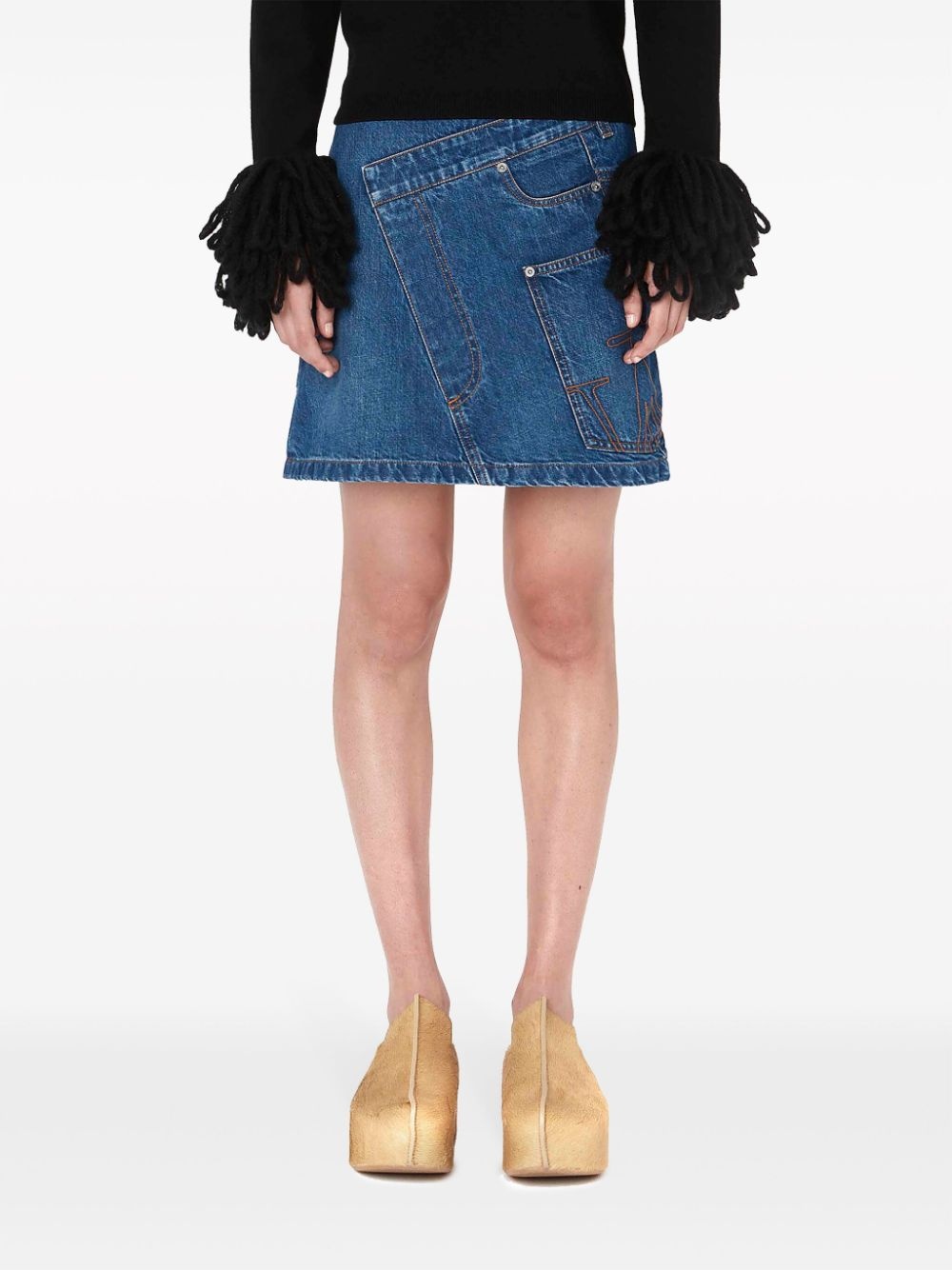 Twisted denim miniskirt - 3