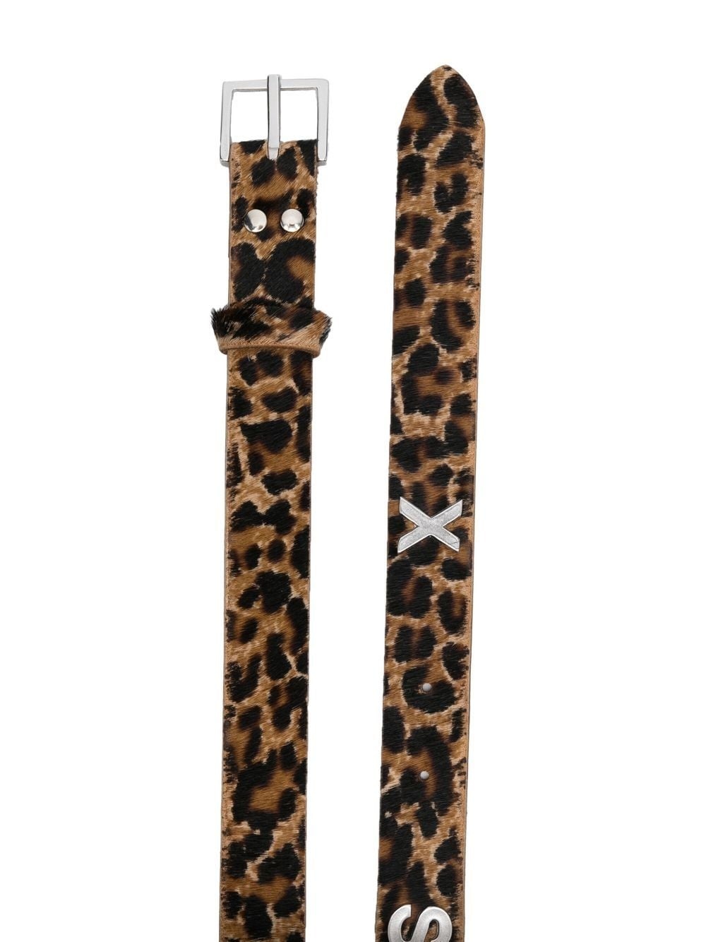 cheetah-print calf-hair belt - 2