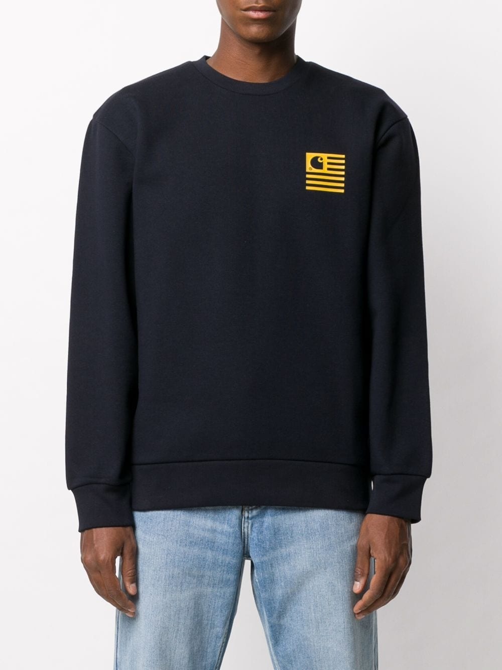 long-sleeved rear logo print jumper - 4