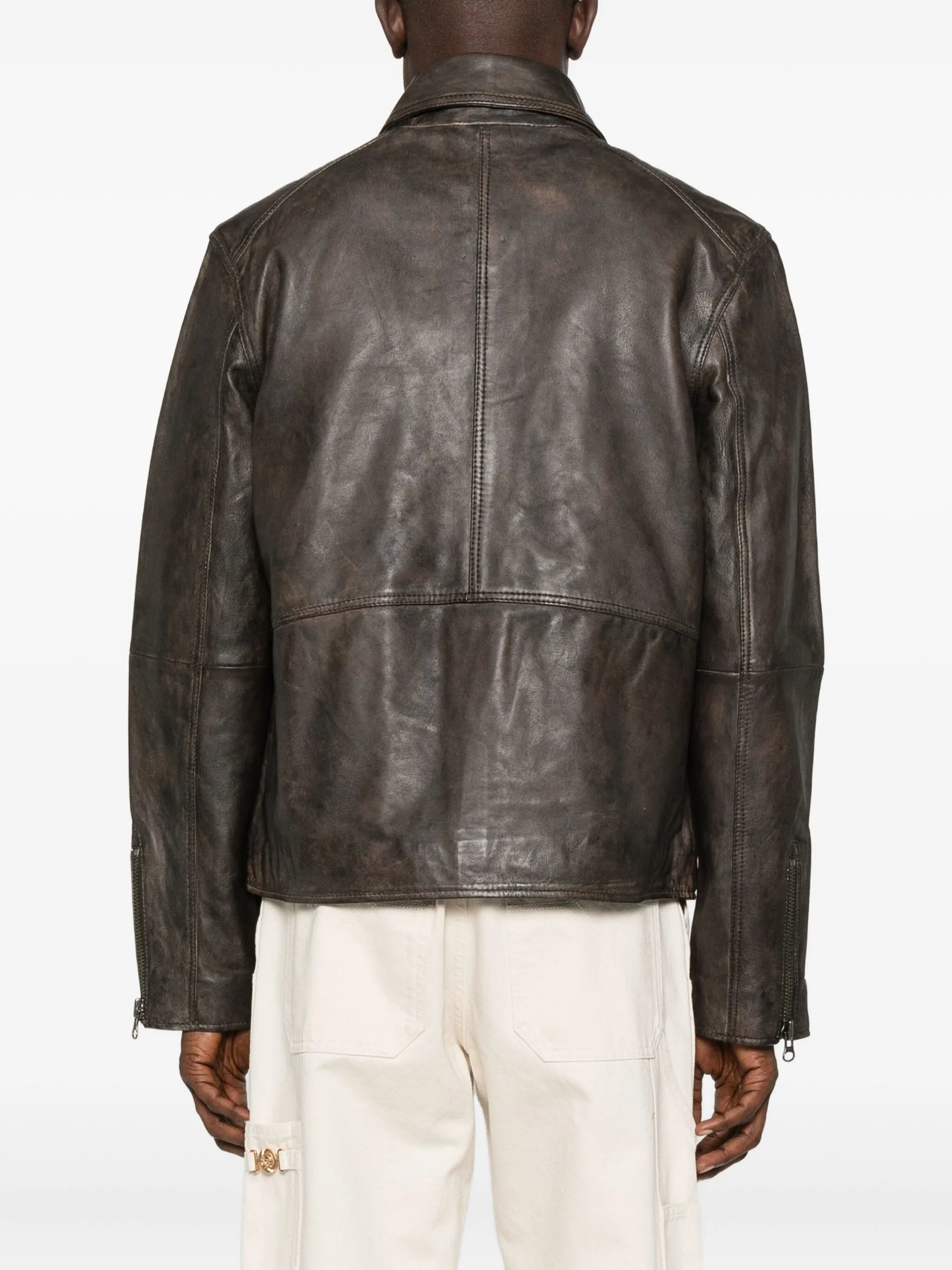 Samsoe Samsoe Sacliff X Zip-front Leather Jacket - 4