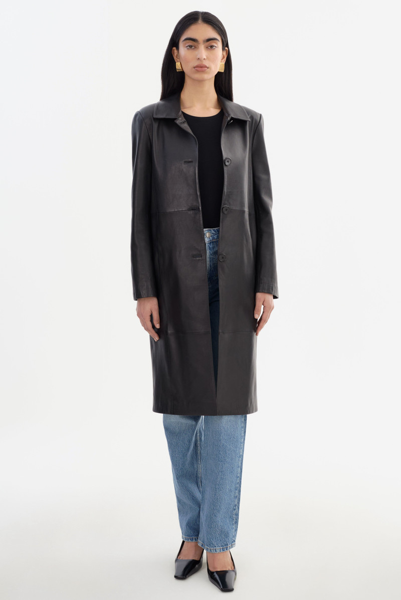 BELEN | Longline Leather Coat 1