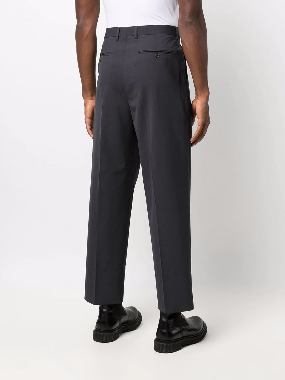 pressed crease cropped trousers - 4