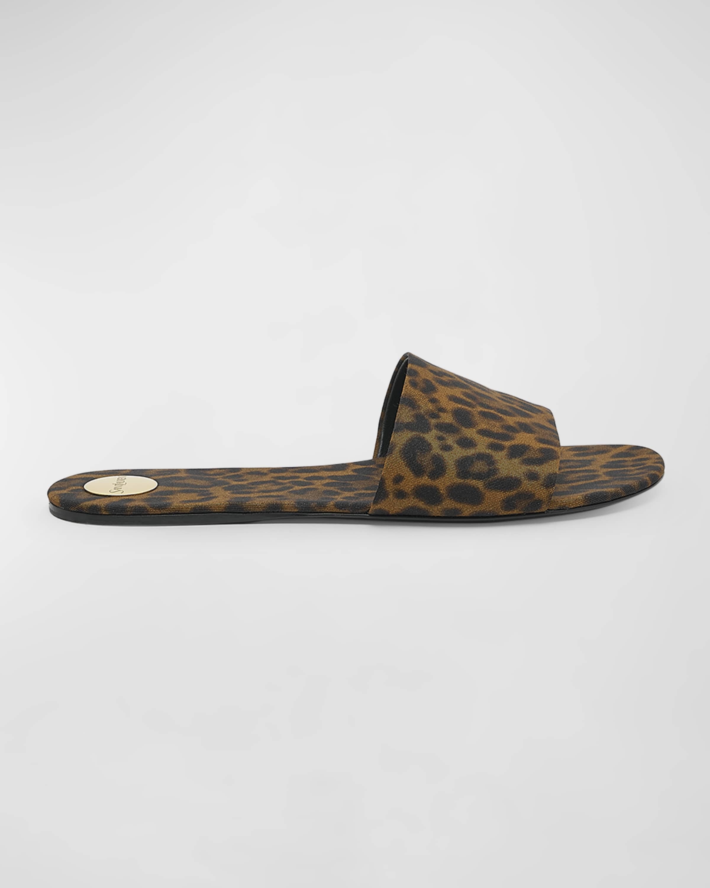 Carlyle Leopard Flat Slide Sandals - 1