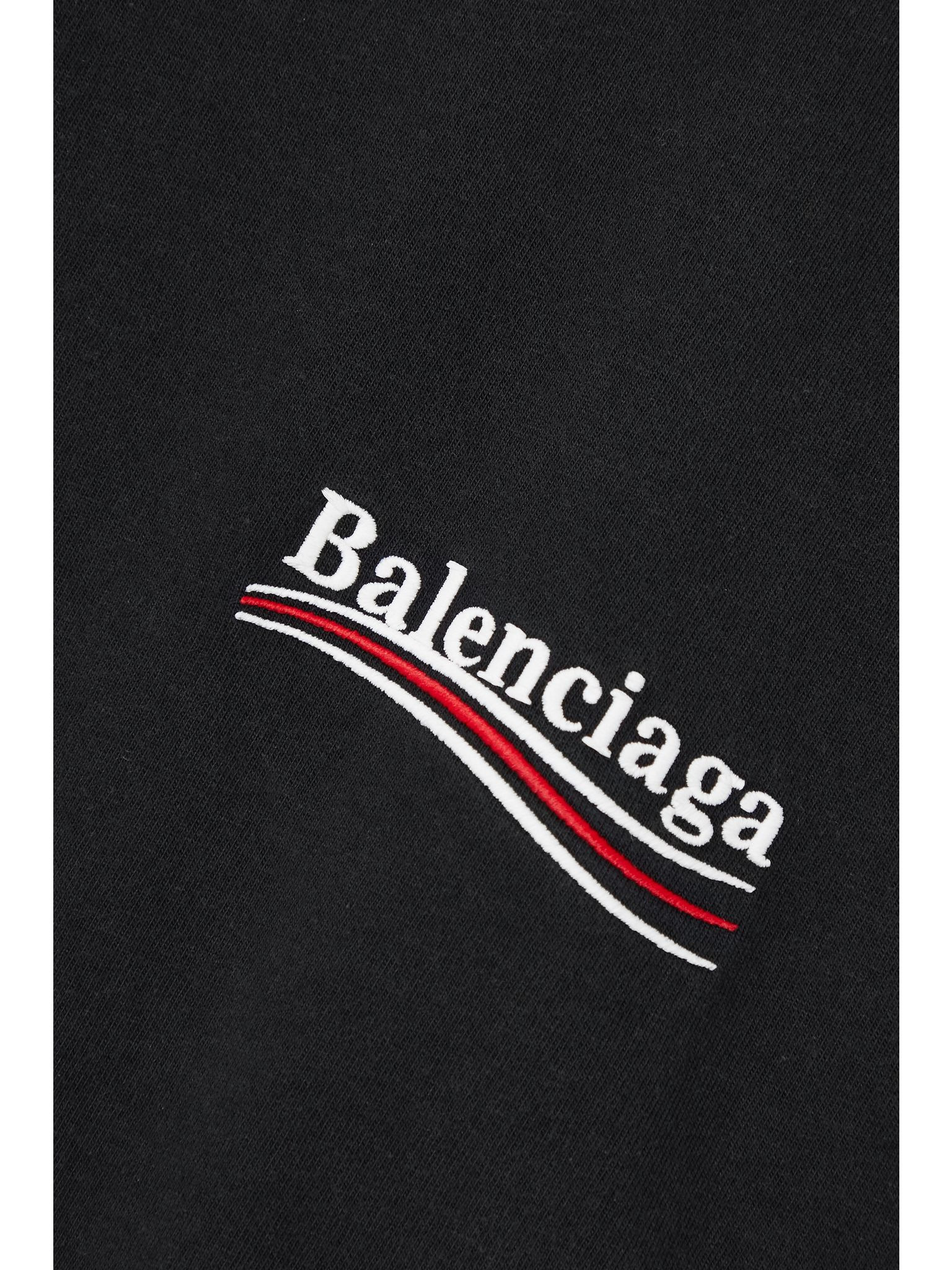 Oversized embroidered cotton-jersey T-shirt Black - 5