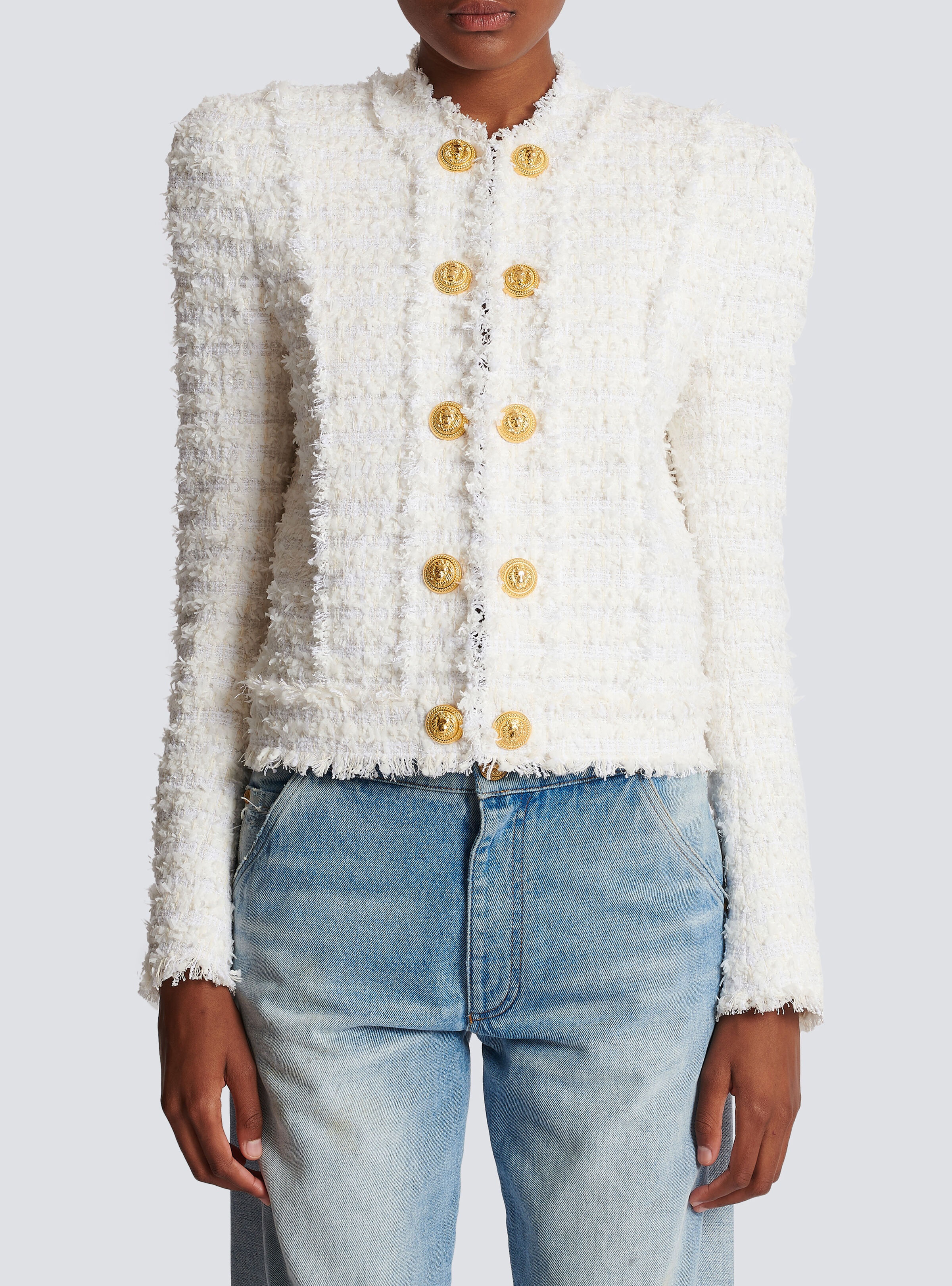 Fringed tweed jacket - 5